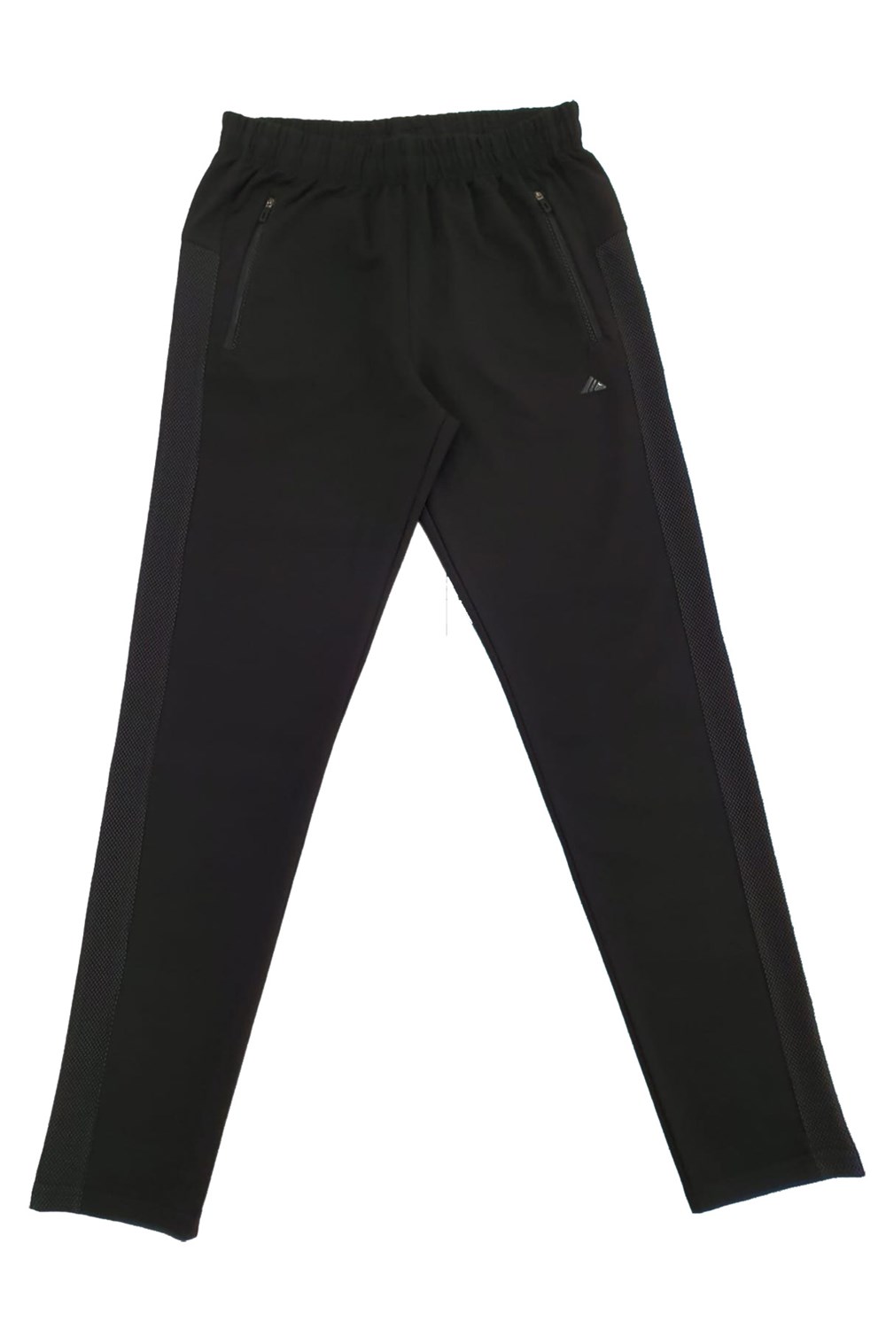 Erkek Eşofman altı petek doku şeritli 3 fermuarlı M9701 Siyah