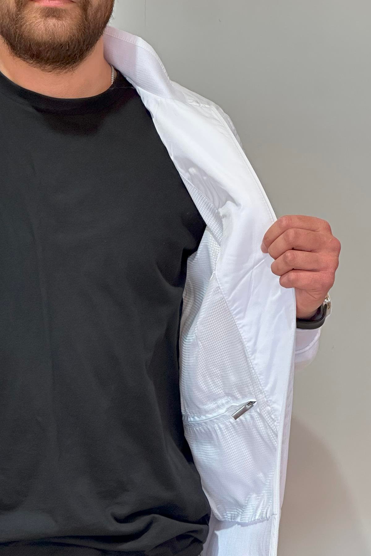 Erkek Feremuarlı Mevsimlik Ceket Tek Üst REU-9114 Beyaz