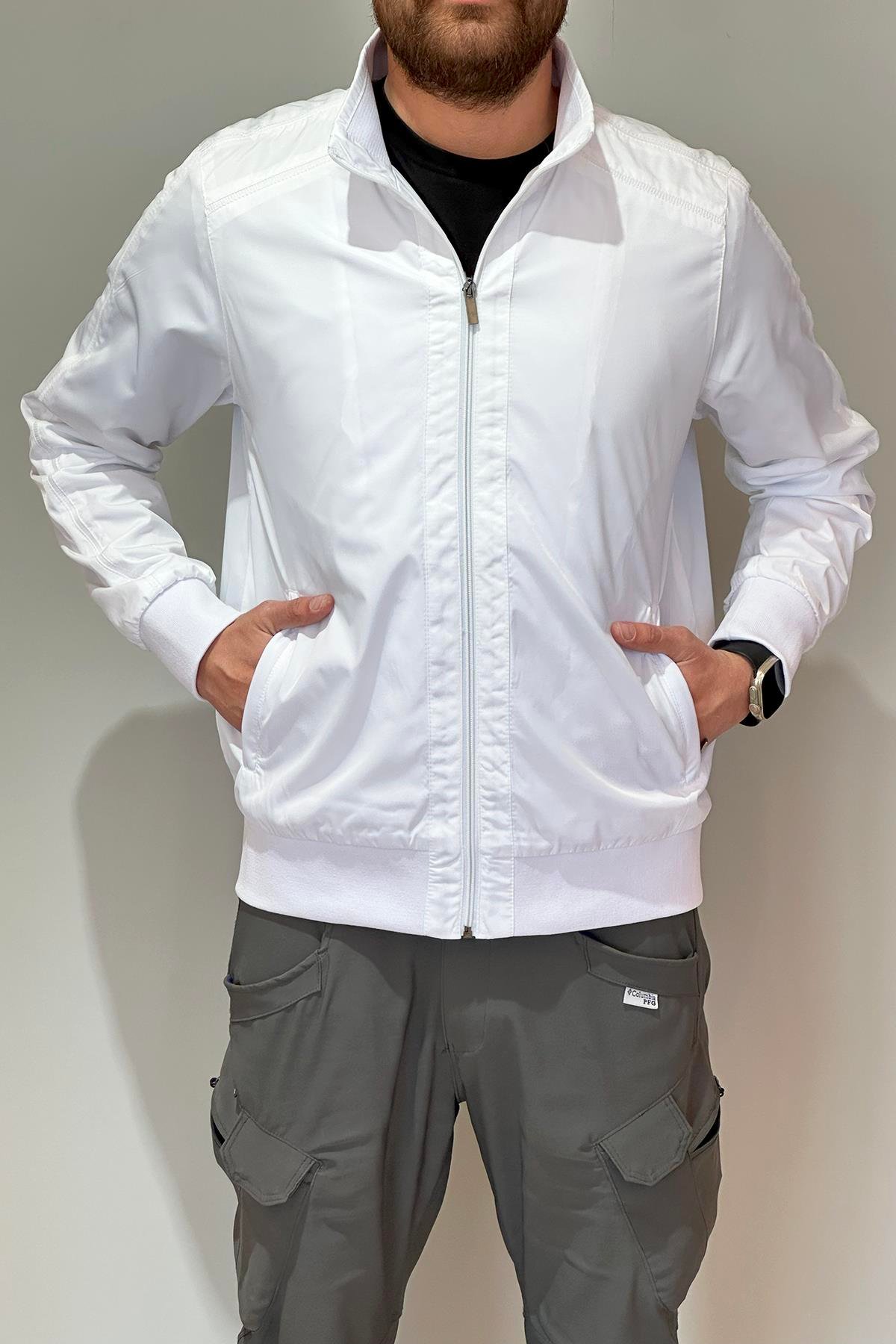 Erkek Feremuarlı Mevsimlik Ceket Tek Üst REU-9114 Beyaz