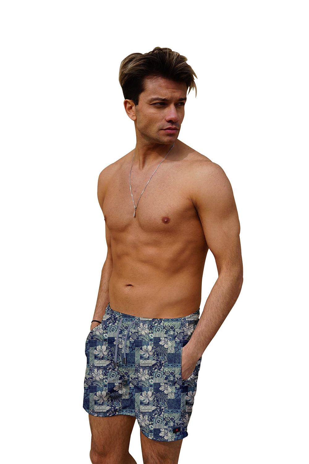 Erkek Havuz Deniz Şort Desenli 197