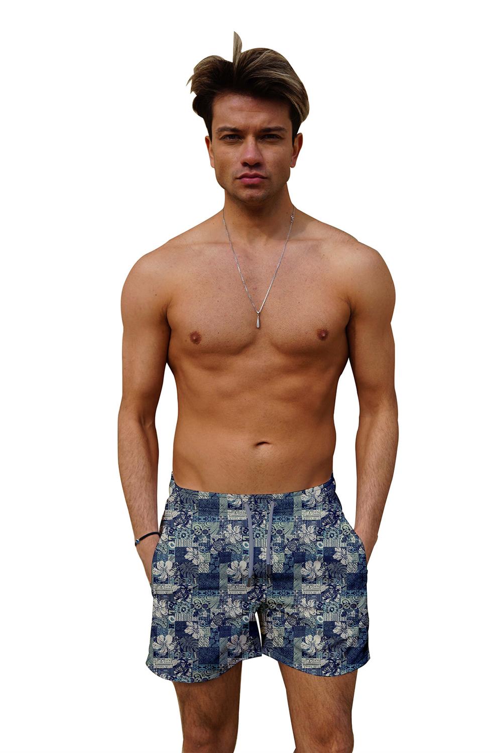 Erkek Havuz Deniz Şort Desenli 197