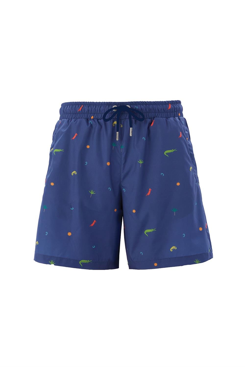 Erkek Havuz Deniz Şort Desenli Kerry S132 Koyu Lacivert