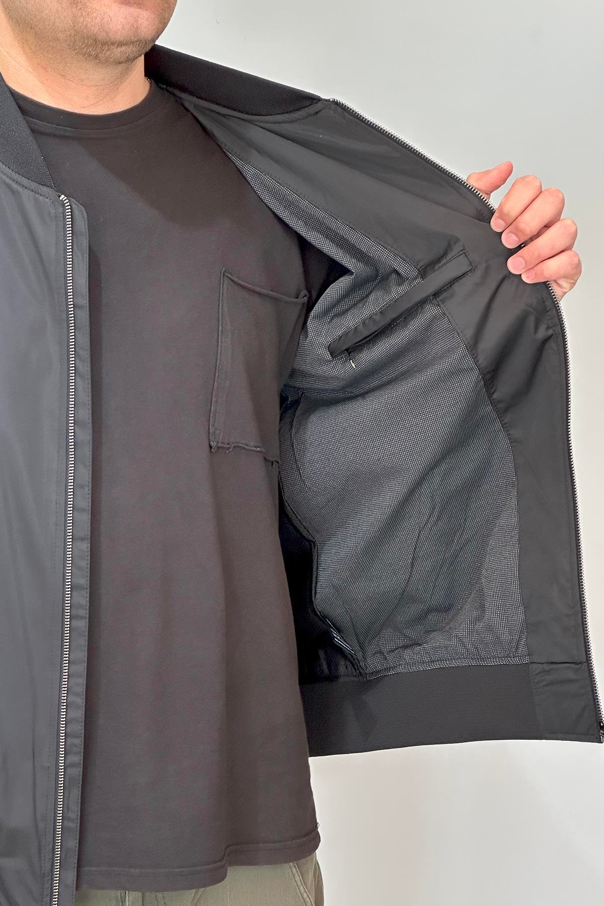 Erkek Kolej Yaka Mevsimlik Ceket Tek Üst REU-9127 Siyah