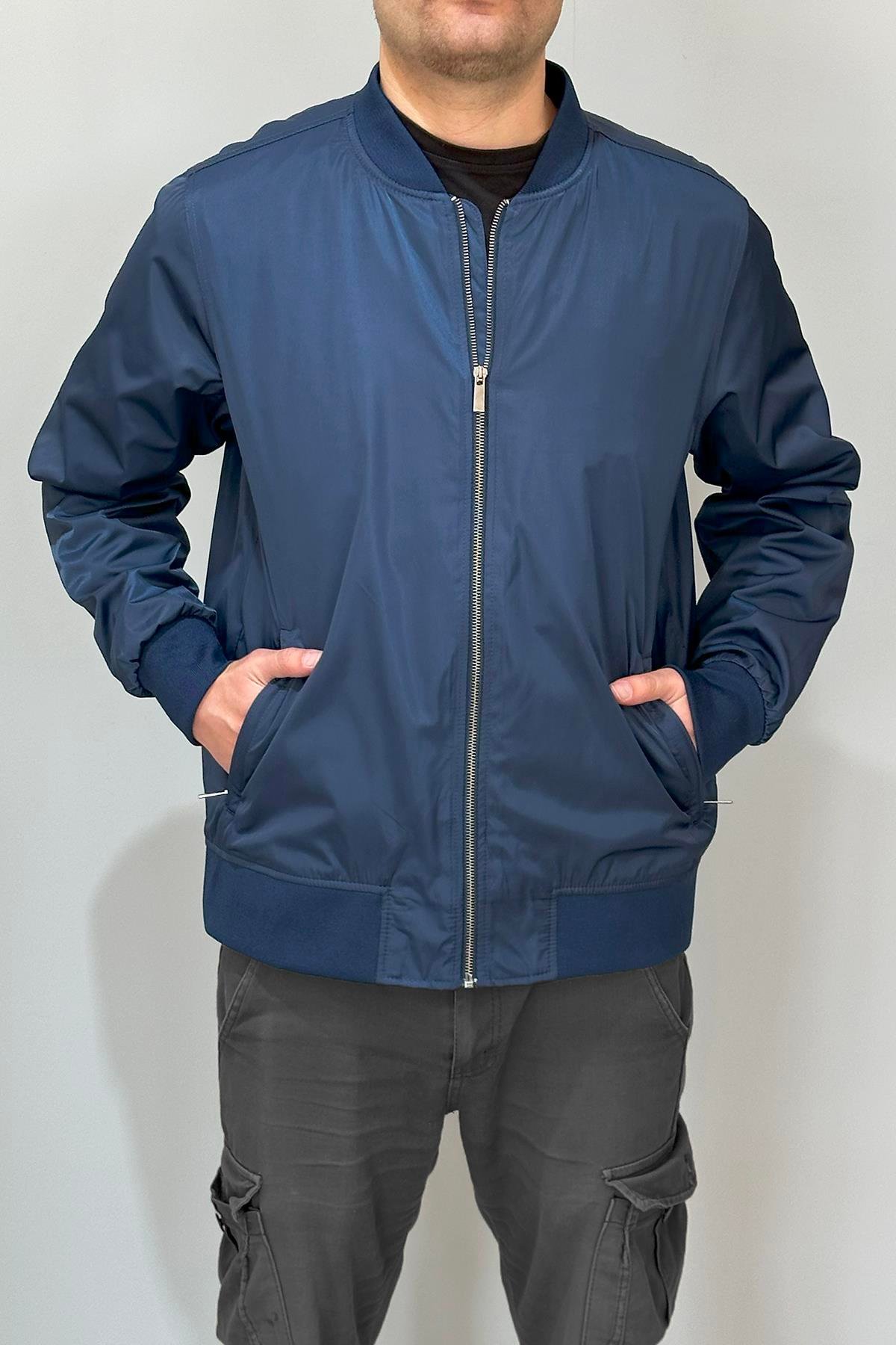 Erkek Kolej Yaka Mevsimlik Ceket Tek Üst REU-9127 Lacivert