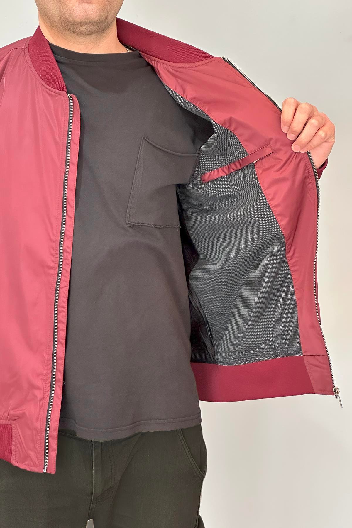 Erkek Kolej Yaka Mevsimlik Ceket Tek Üst REU-9127 Bordo