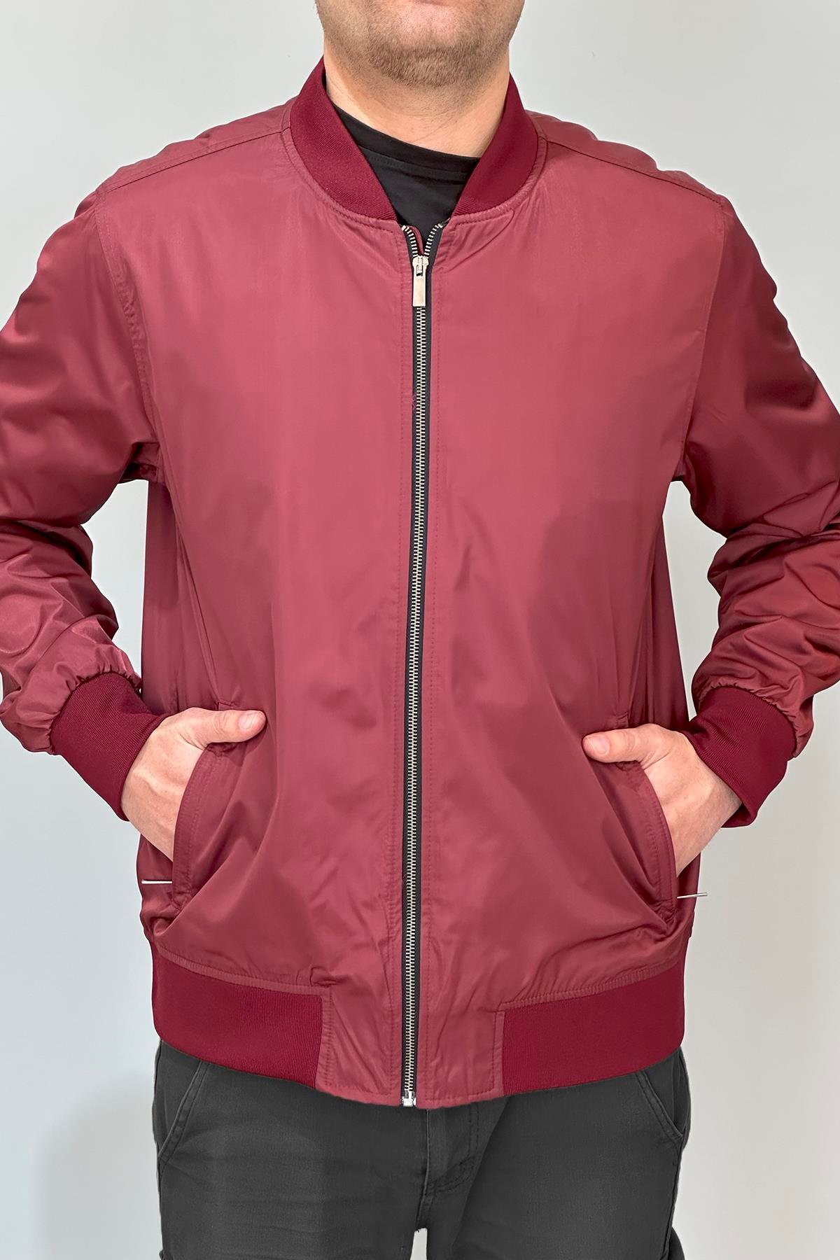 Erkek Kolej Yaka Mevsimlik Ceket Tek Üst REU-9127 Bordo