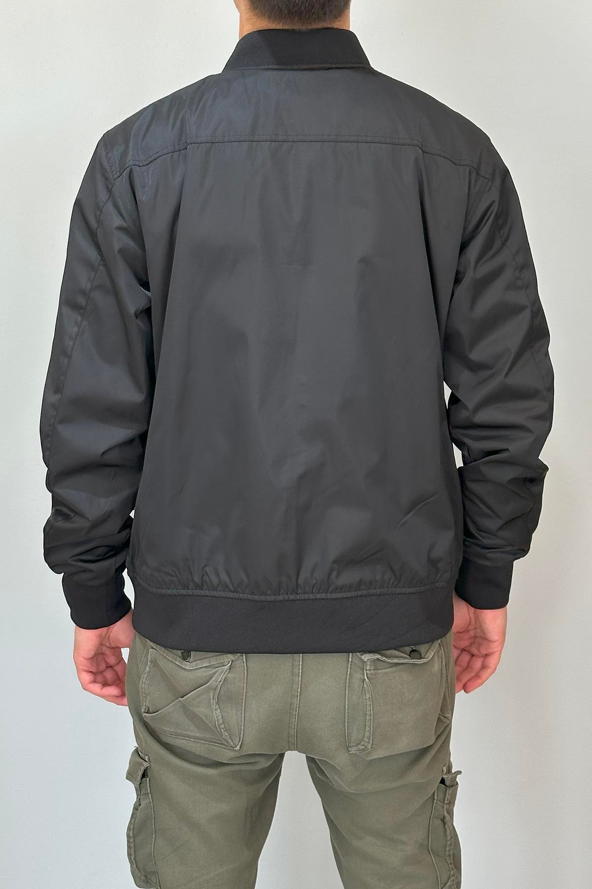 Erkek Kolej Yaka Mevsimlik Ceket Tek Üst REU-9127 Siyah