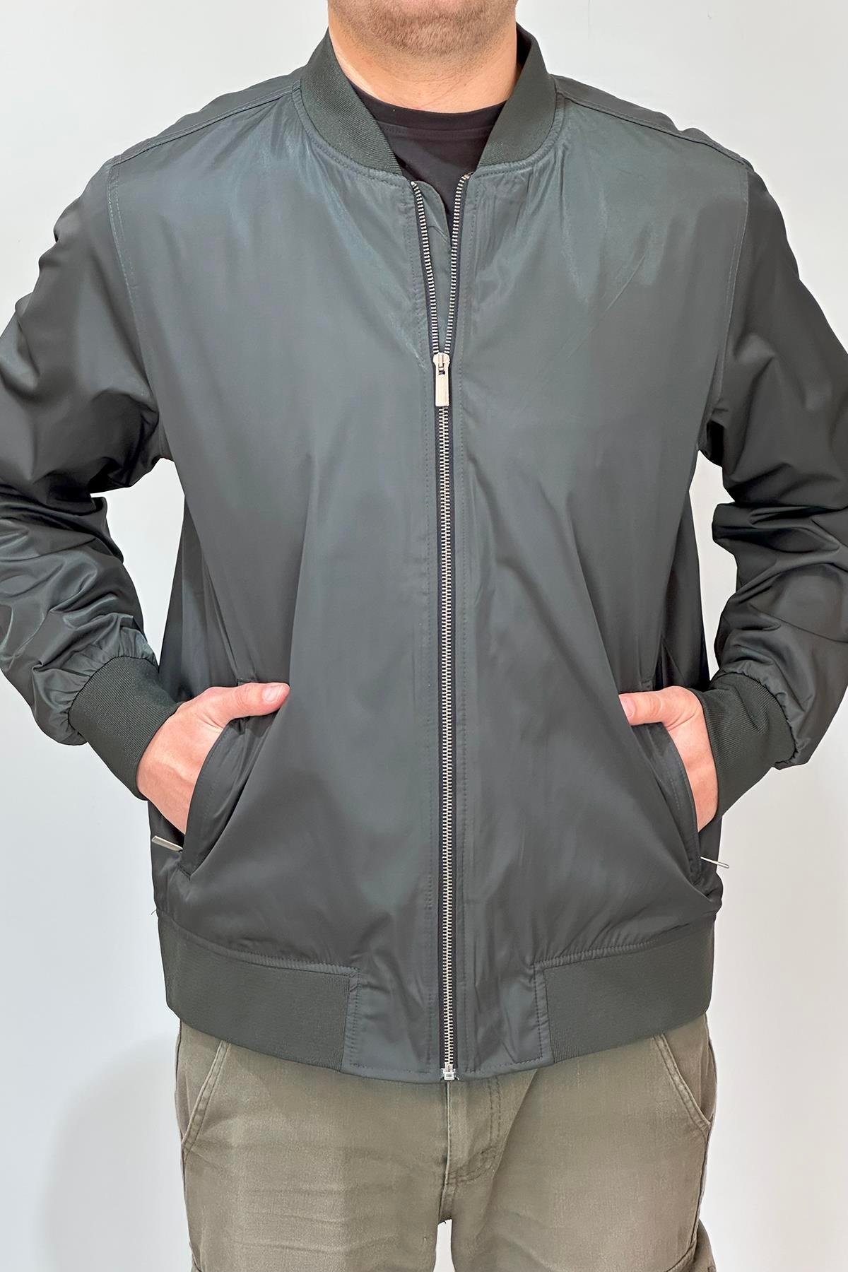 Erkek Kolej Yaka Mevsimlik Ceket Tek Üst REU-9127 Haki