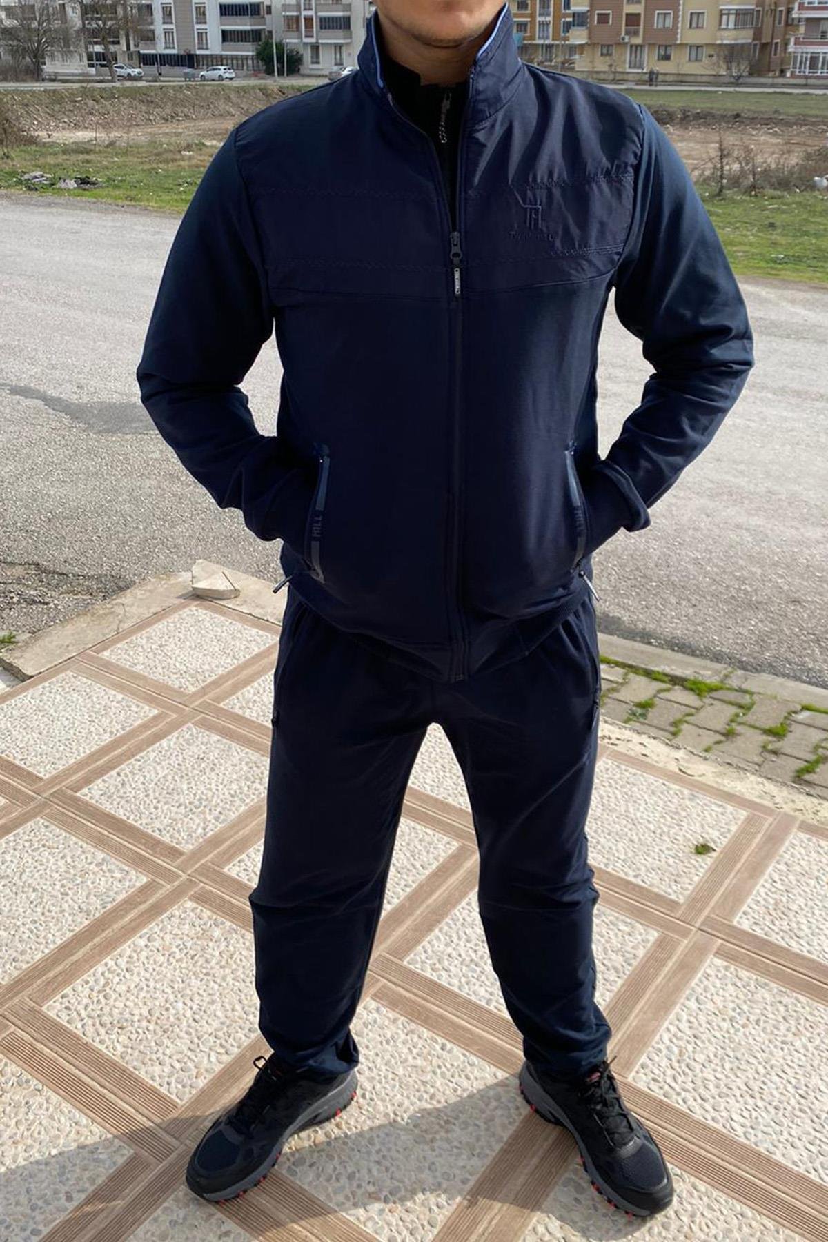 Erkek Likralı Penye Eşofman Takımı 2711 Lacivert