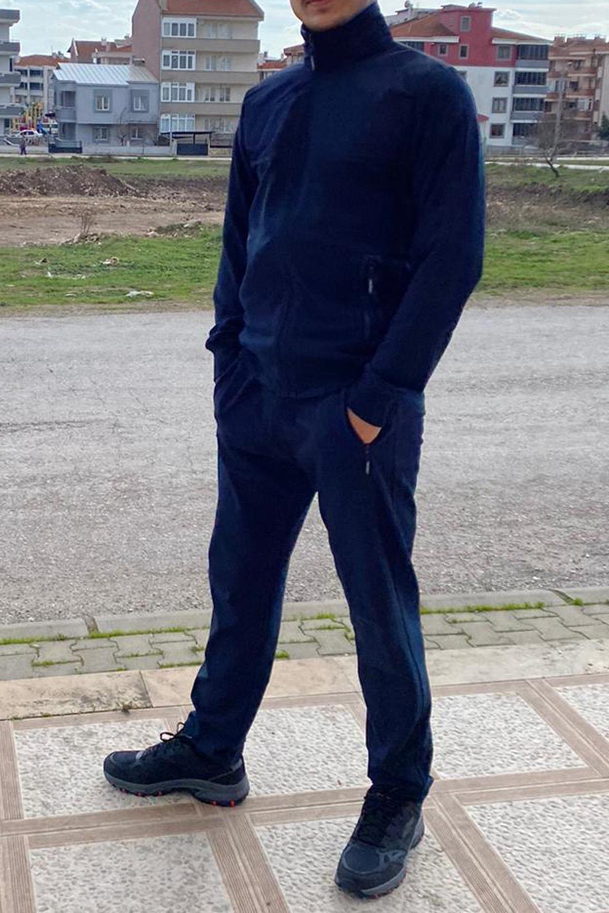 Erkek Likralı Penye Eşofman Takımı 2711 Lacivert