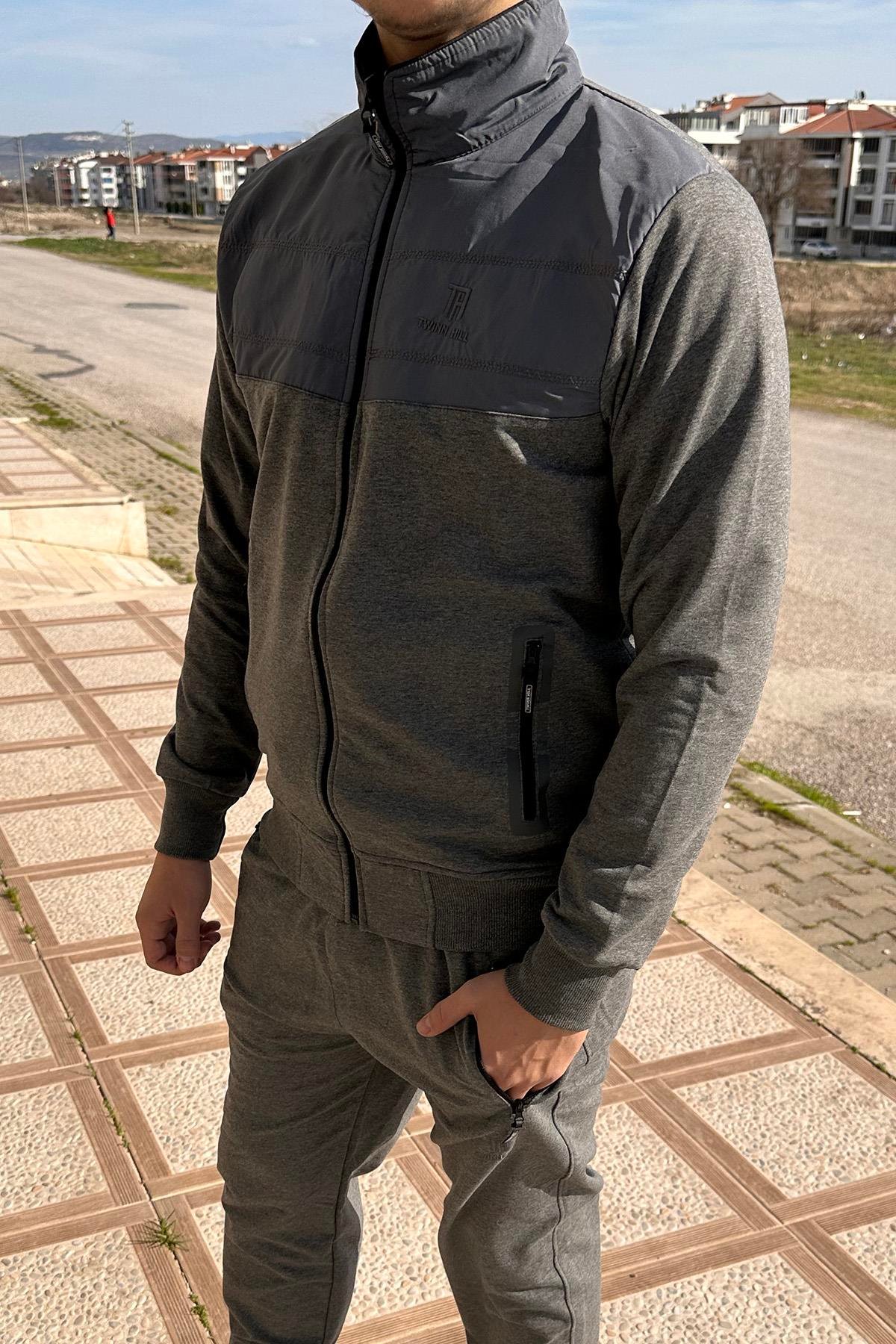 Erkek Likralı Penye Eşofman Takımı 2711 Gri