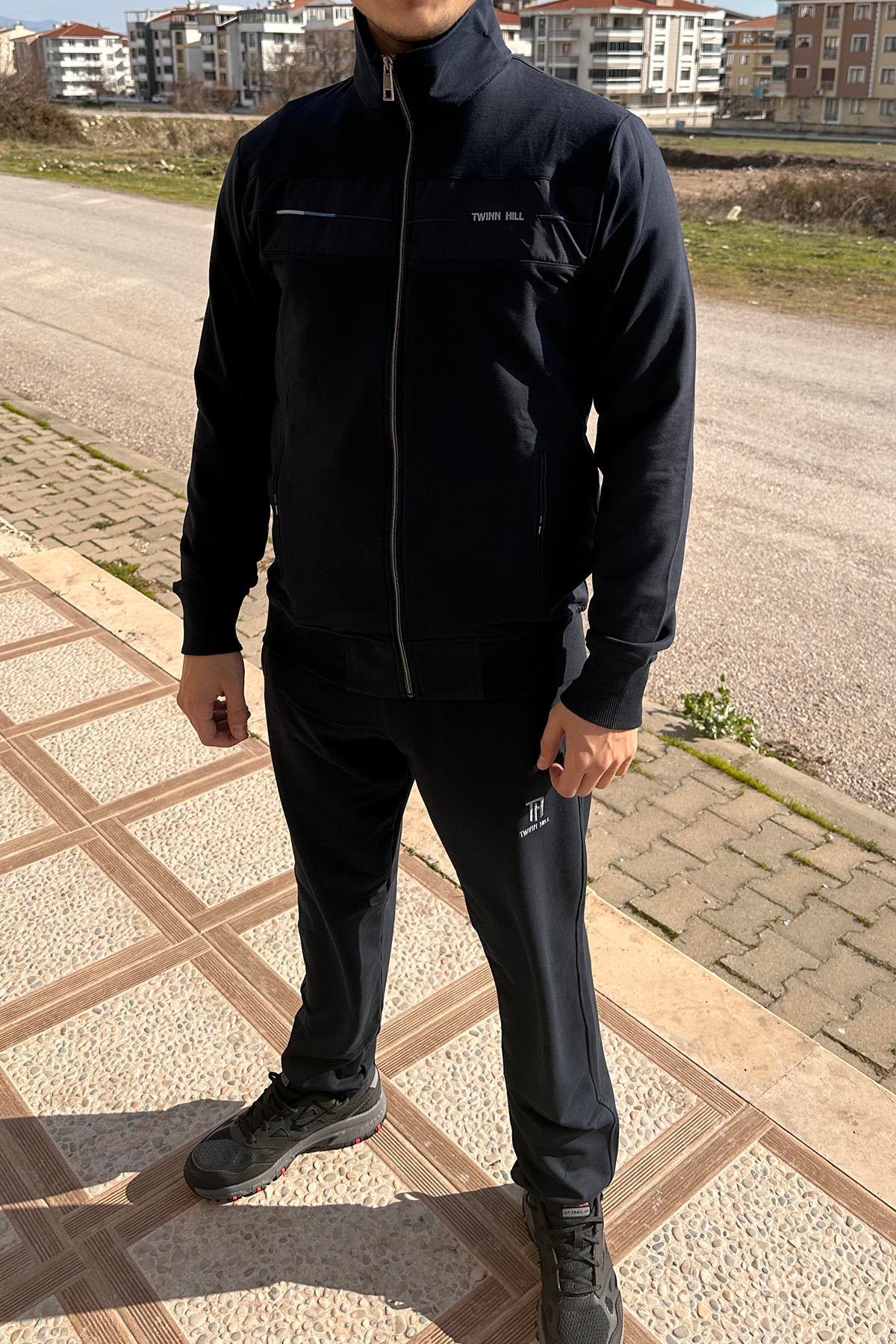 Erkek Likralı Penye Eşofman Takımı 2710 Lacivert