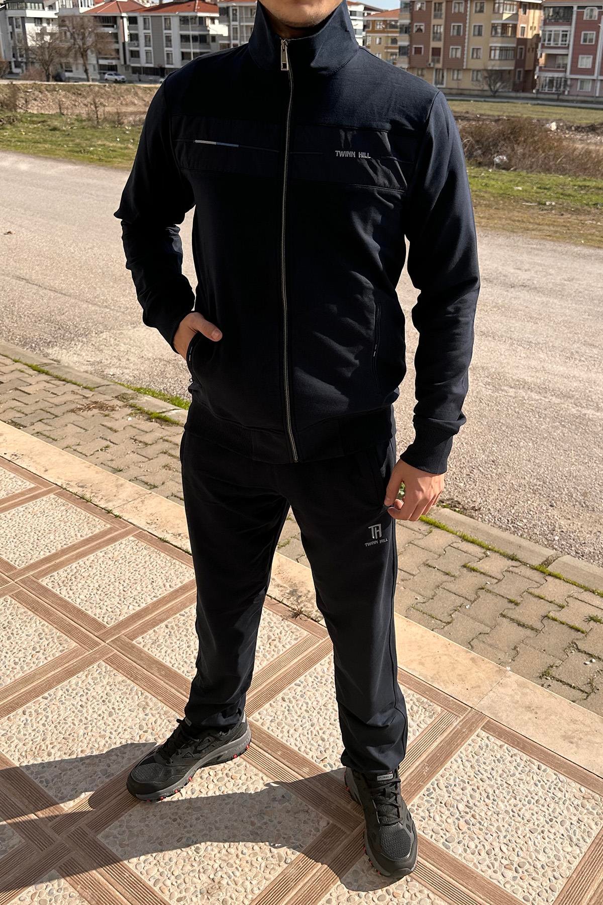 Erkek Likralı Penye Eşofman Takımı 2710 Lacivert