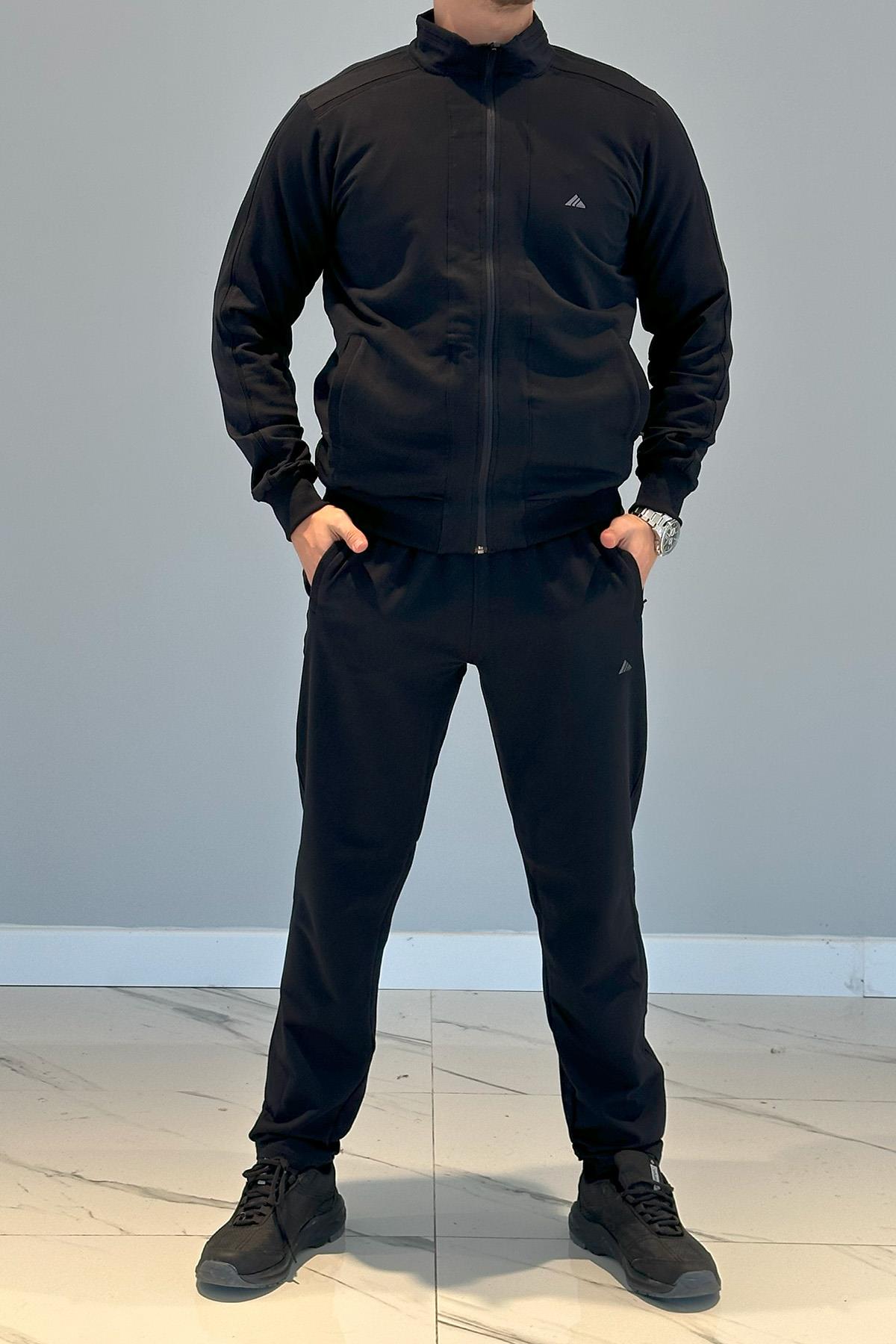 Erkek Likralı Penye Eşofman Takımı 3714 Lacivert