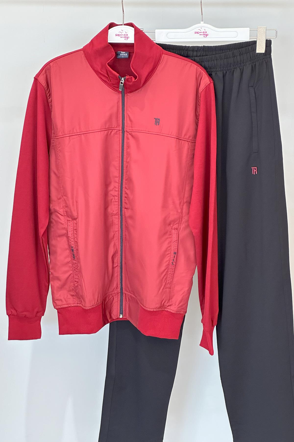 Erkek Likralı Penye Eşofman Takımı 3712 Bordo