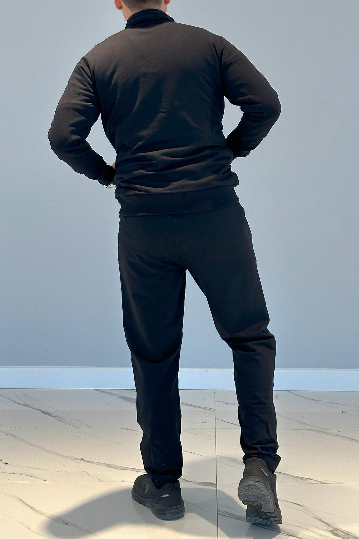 Erkek Likralı Penye Eşofman Takımı 3714 Lacivert