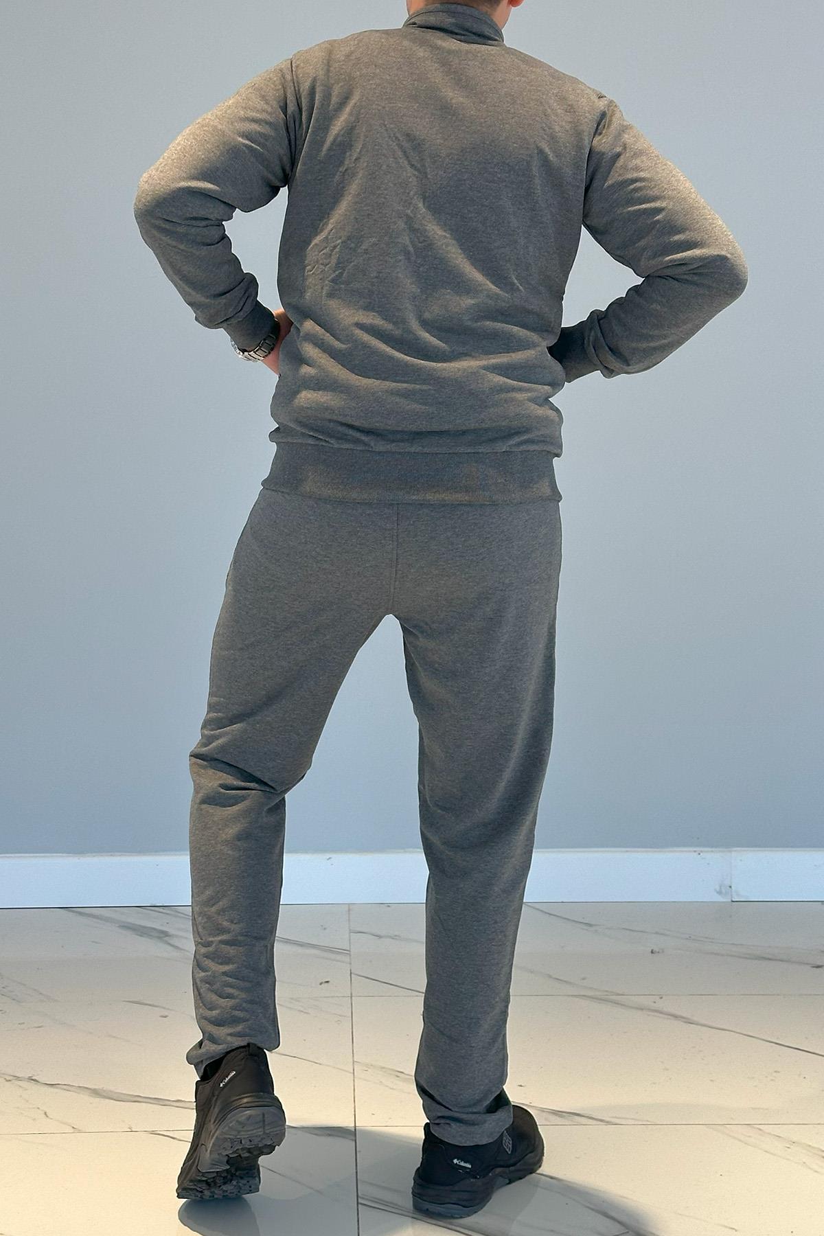 Erkek Likralı Penye Eşofman Takımı 3714 Antrasit