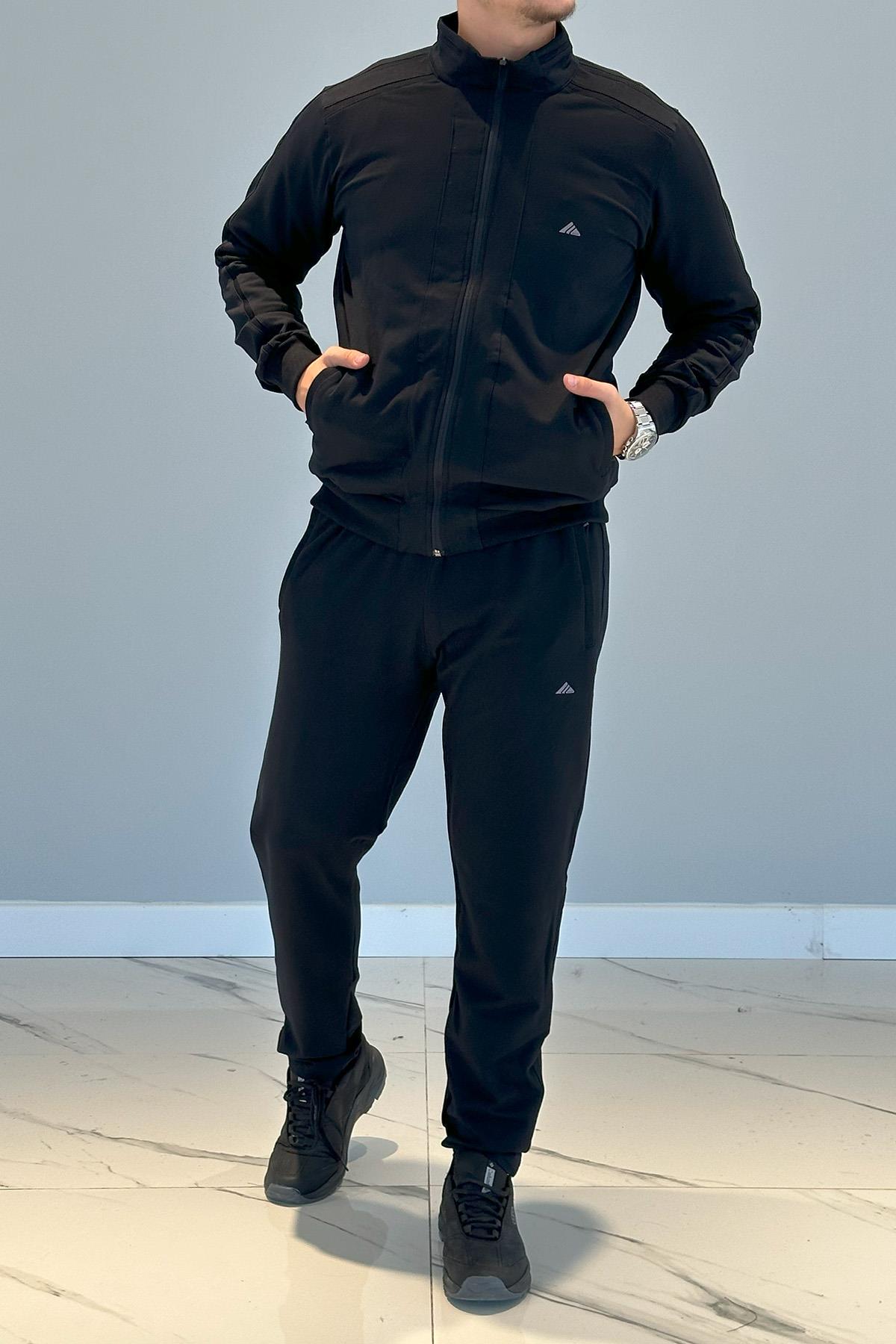 Erkek Likralı Penye Eşofman Takımı 3714 Lacivert