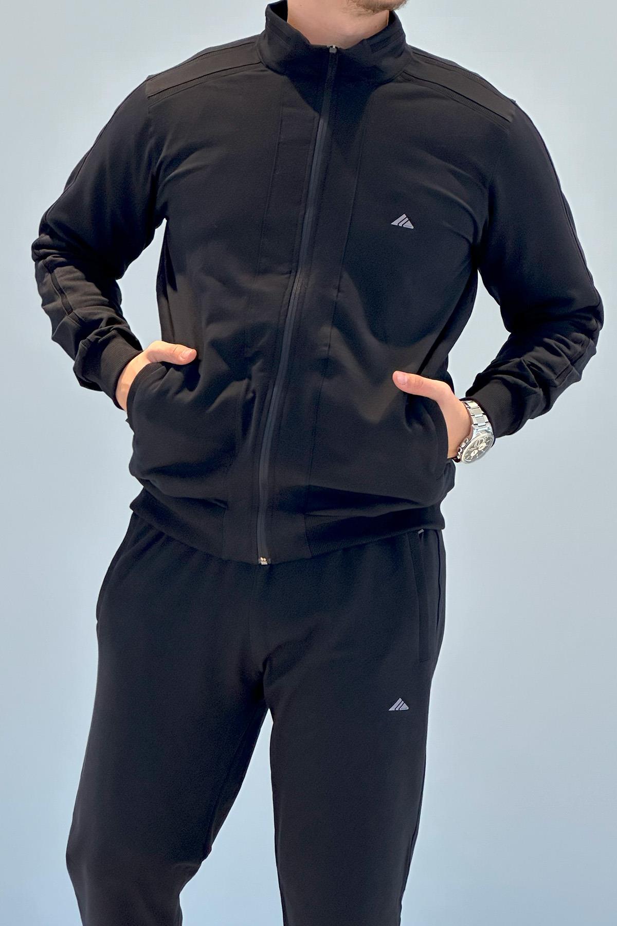 Erkek Likralı Penye Eşofman Takımı 3714 Lacivert