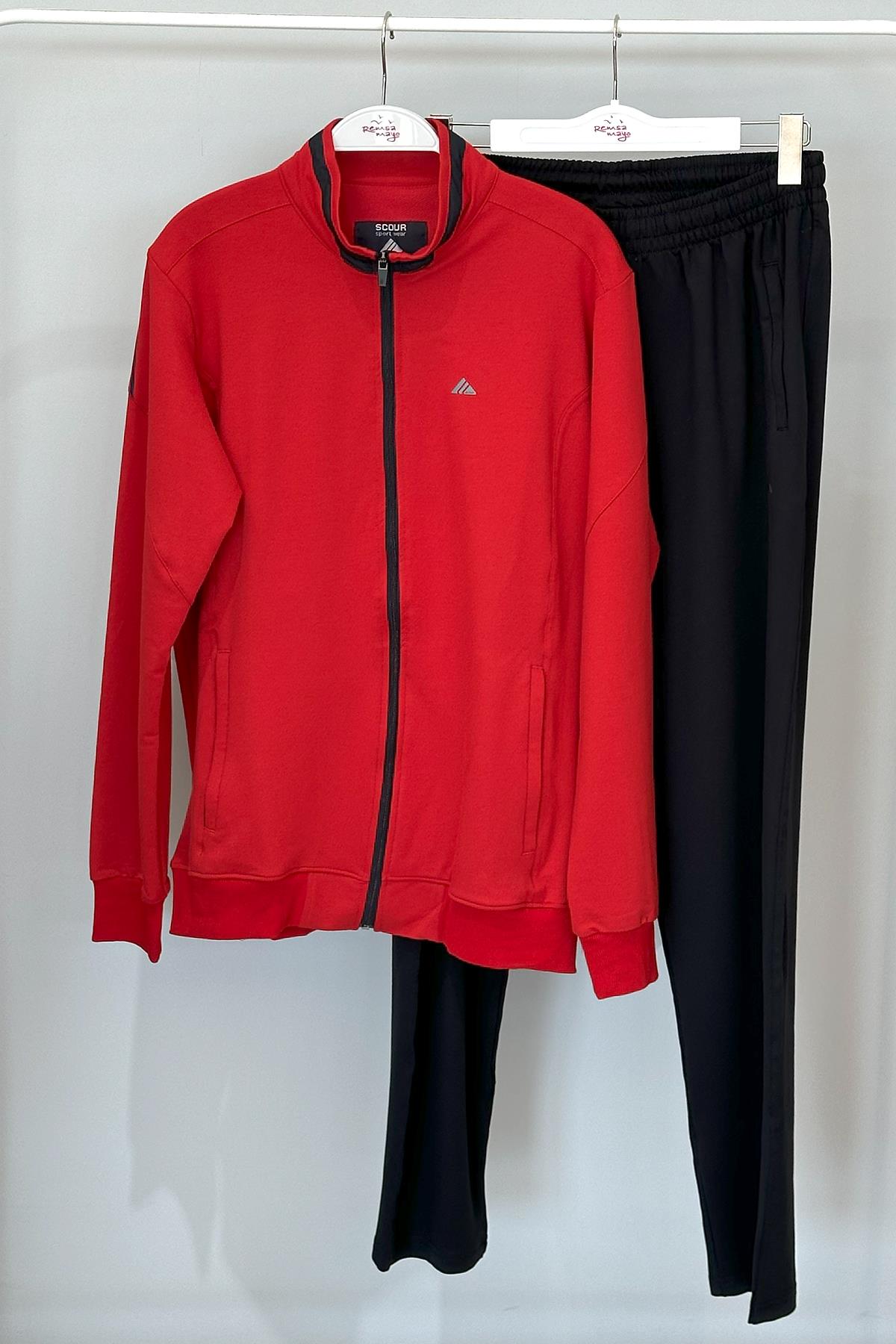 Erkek Likralı Penye Eşofman Takımı 3715 Kırmızı