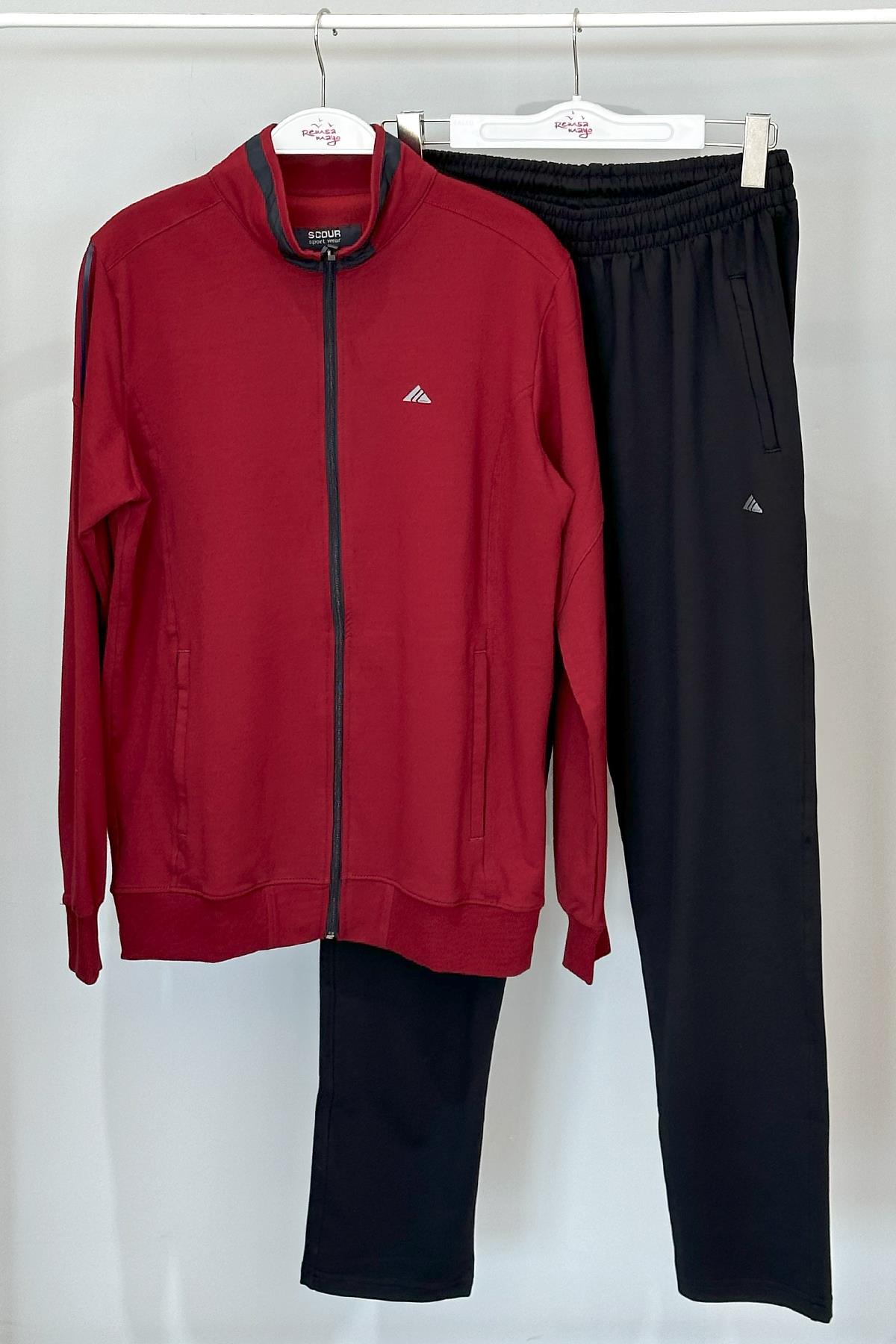 Erkek Likralı Penye Eşofman Takımı 3715 Bordo