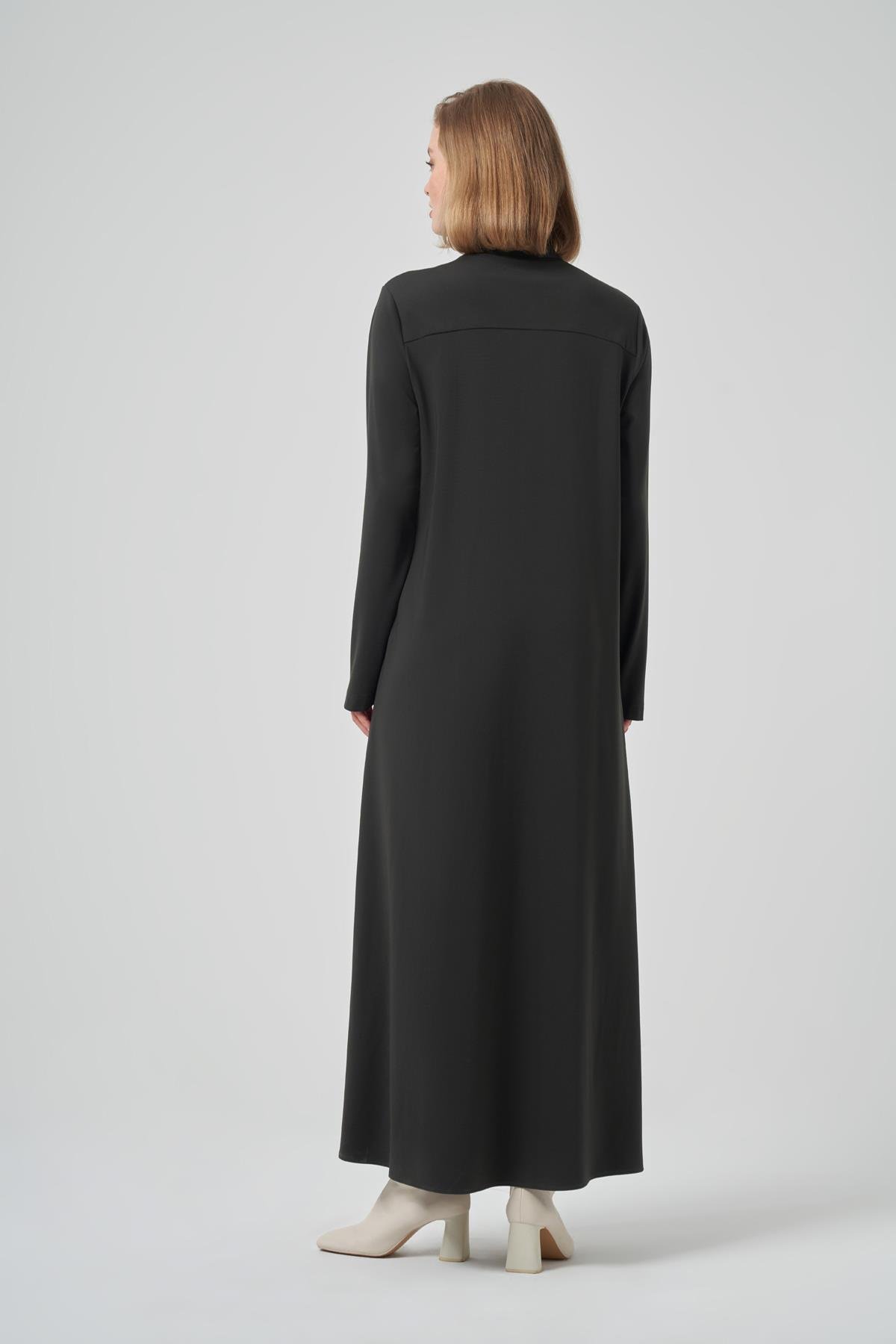 Fermuar ve Boncuk İşleme Detay Elbise 2013 Haki