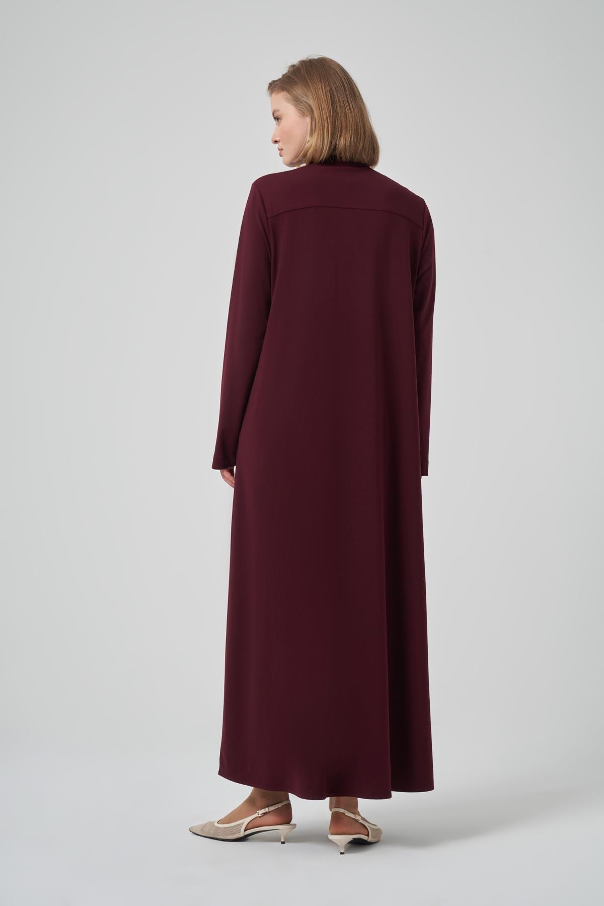 Fermuar ve Boncuk İşleme Detay Elbise 2013 Mürdüm