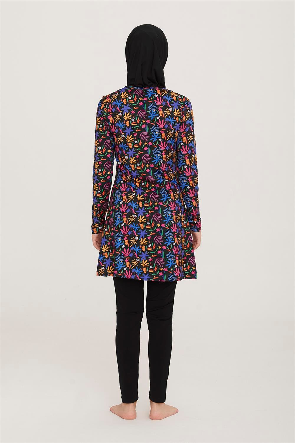 Genç Tam Kapalı Likralı Tesettür Mayo Lınnıe 4 8123 Siyah Remsa Mayo