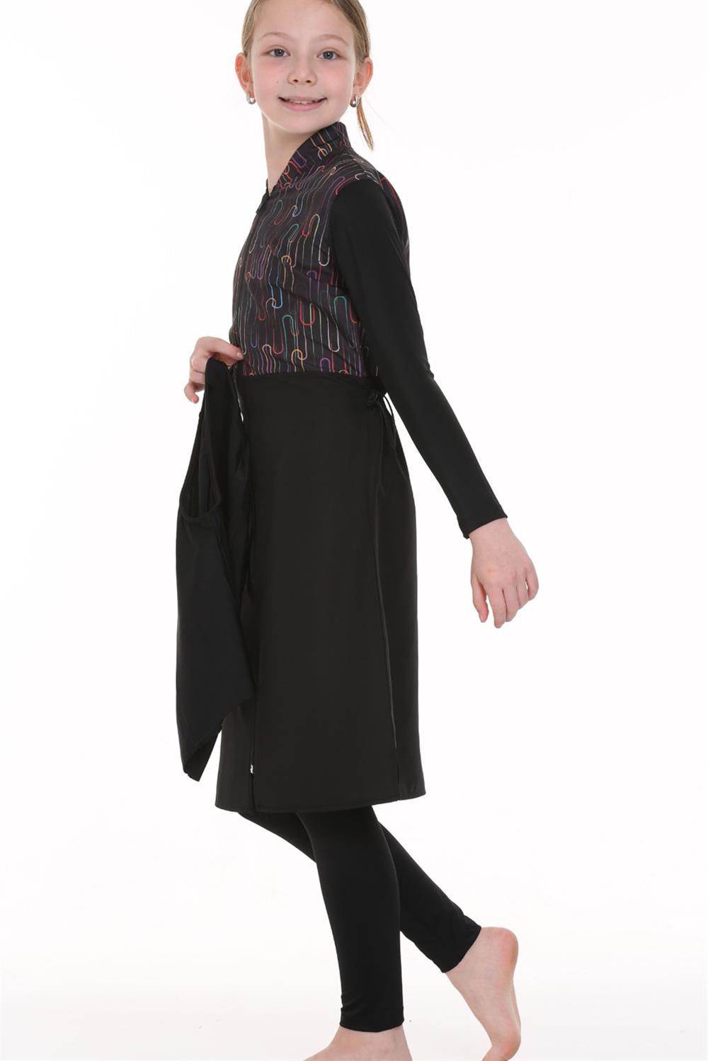 Genç Tam Kapalı Tesettür Mayo 2390 TC Siyah Remsa Mayo