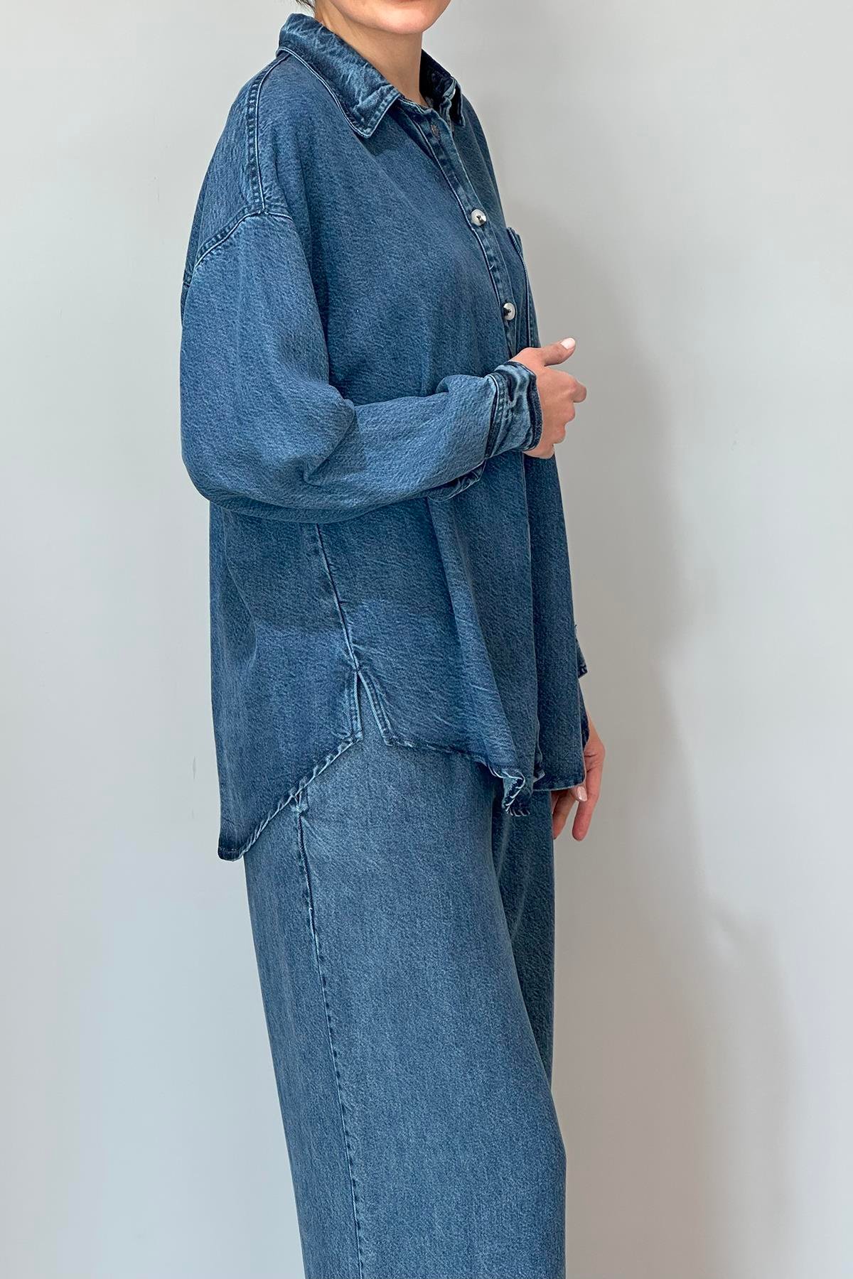 Gömlek Pantolon Kot Takım 32025 Denim