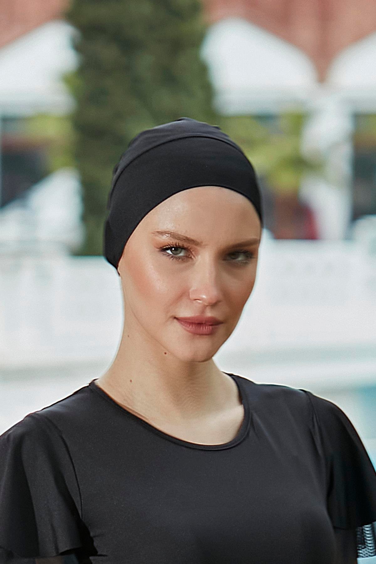 Havuz Deniz Düz Bone 999-01 Siyah