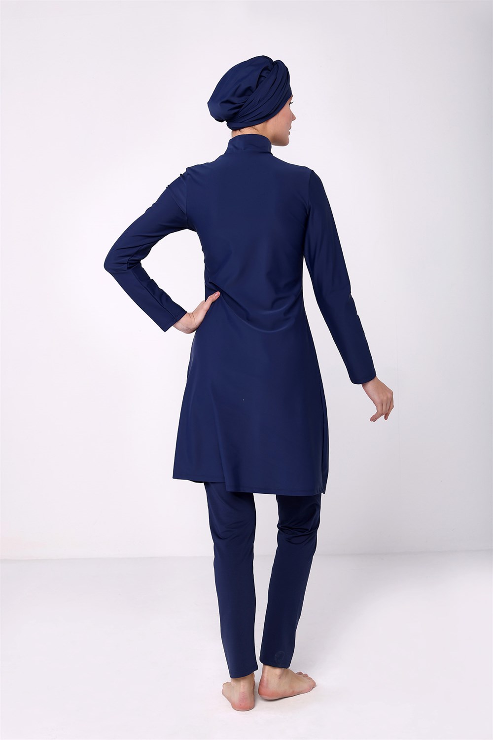 İnci Fırfır Detay Tam Kapalı Tesettür Mayo 2130 Koyu Lacivert Remsa Mayo