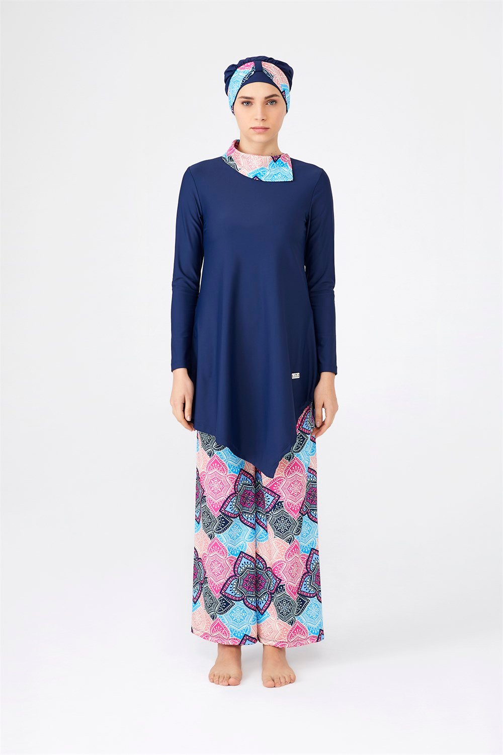 İspanyol Likralı Tam Kapalı Tesettür Mayo 4258 Koyu Lacivert