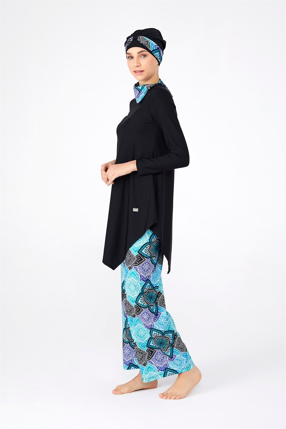 İspanyol Likralı Tam Kapalı Tesettür Mayo 4258 Siyah