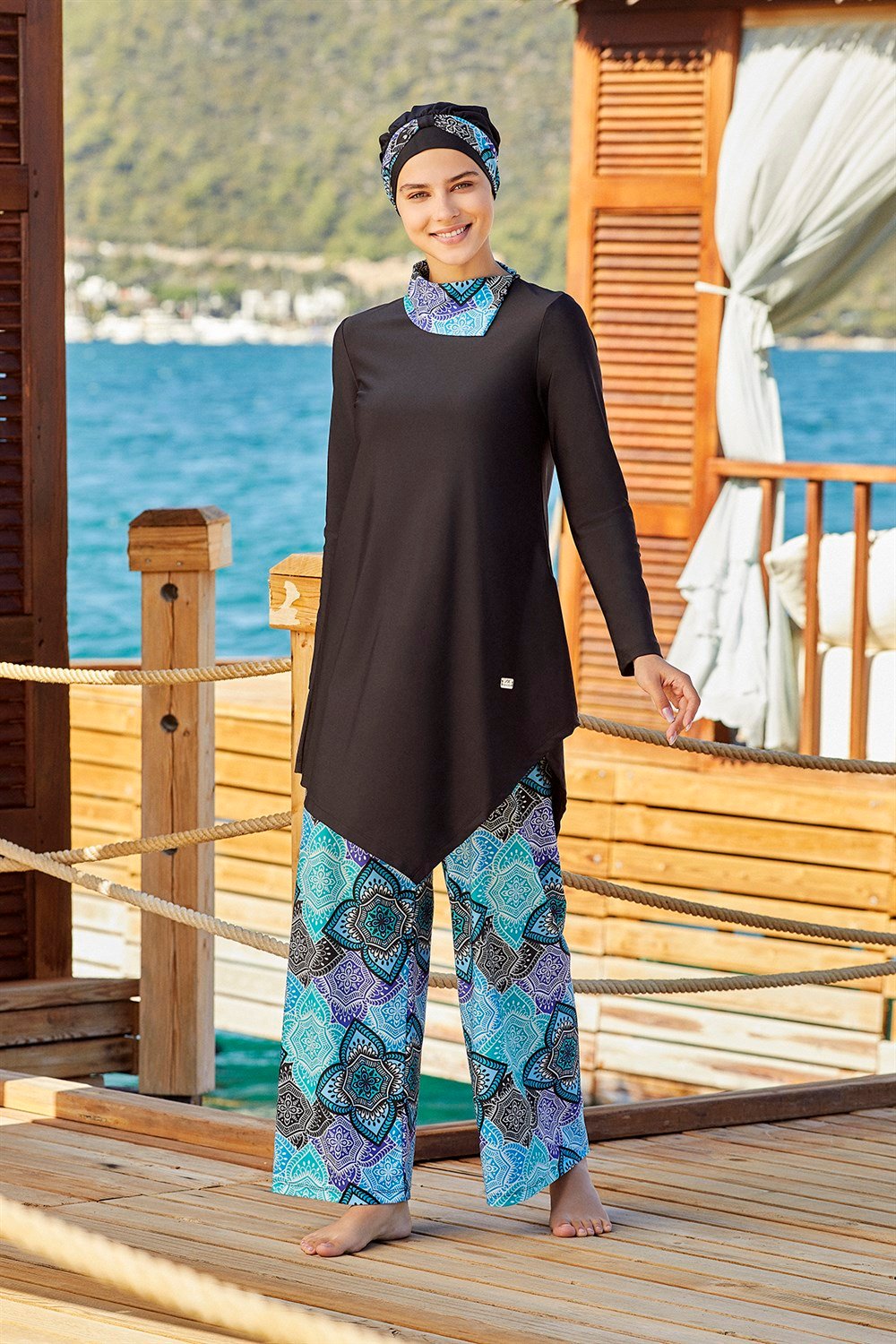 İspanyol Likralı Tam Kapalı Tesettür Mayo 4258 Siyah
