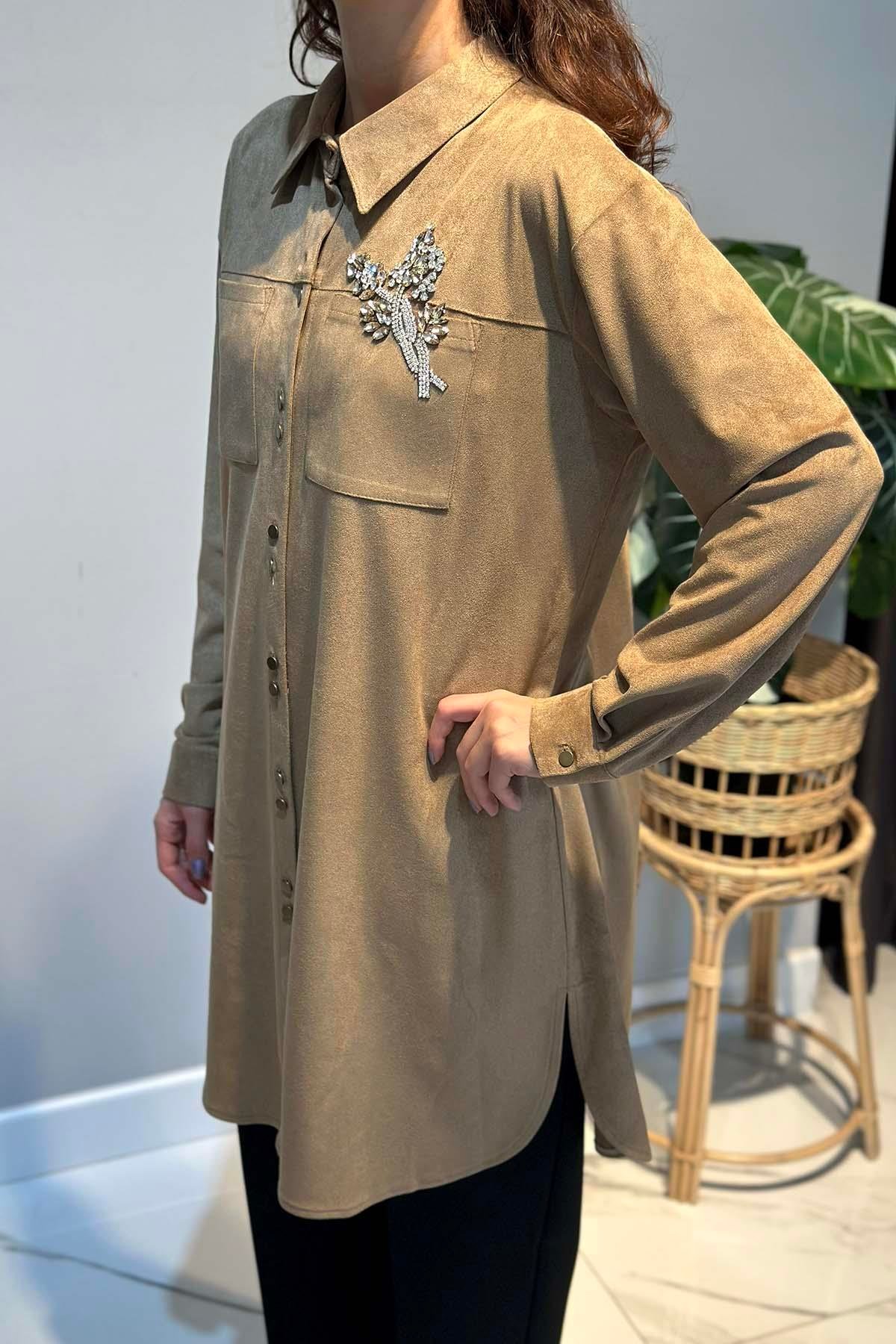 Kadın Süet Tunik 3300 Bej