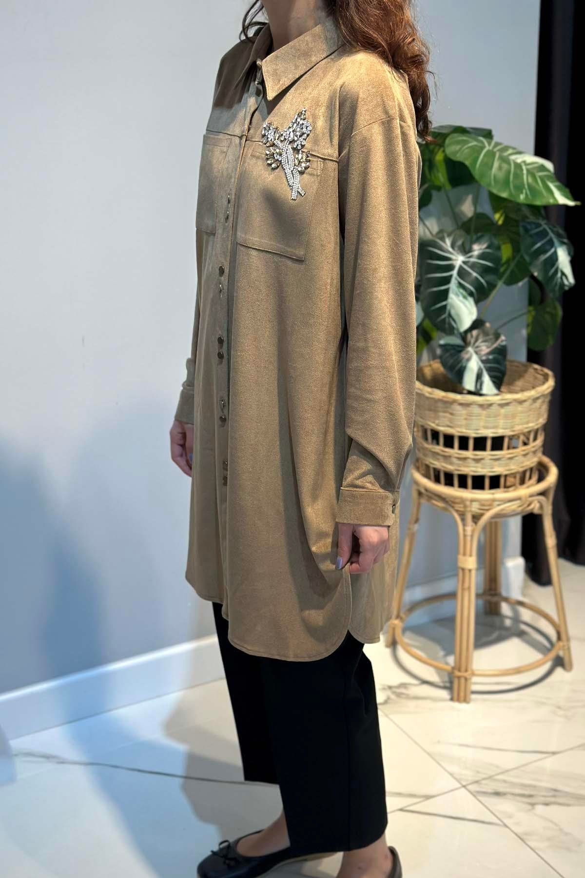 Kadın Süet Tunik 3300 Bej