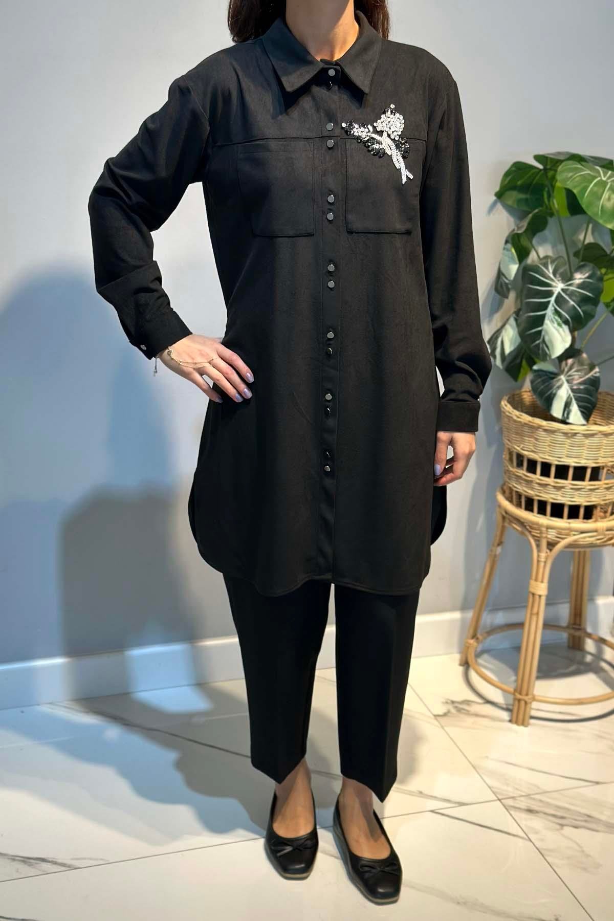 Kadın Süet Tunik 3300 Siyah