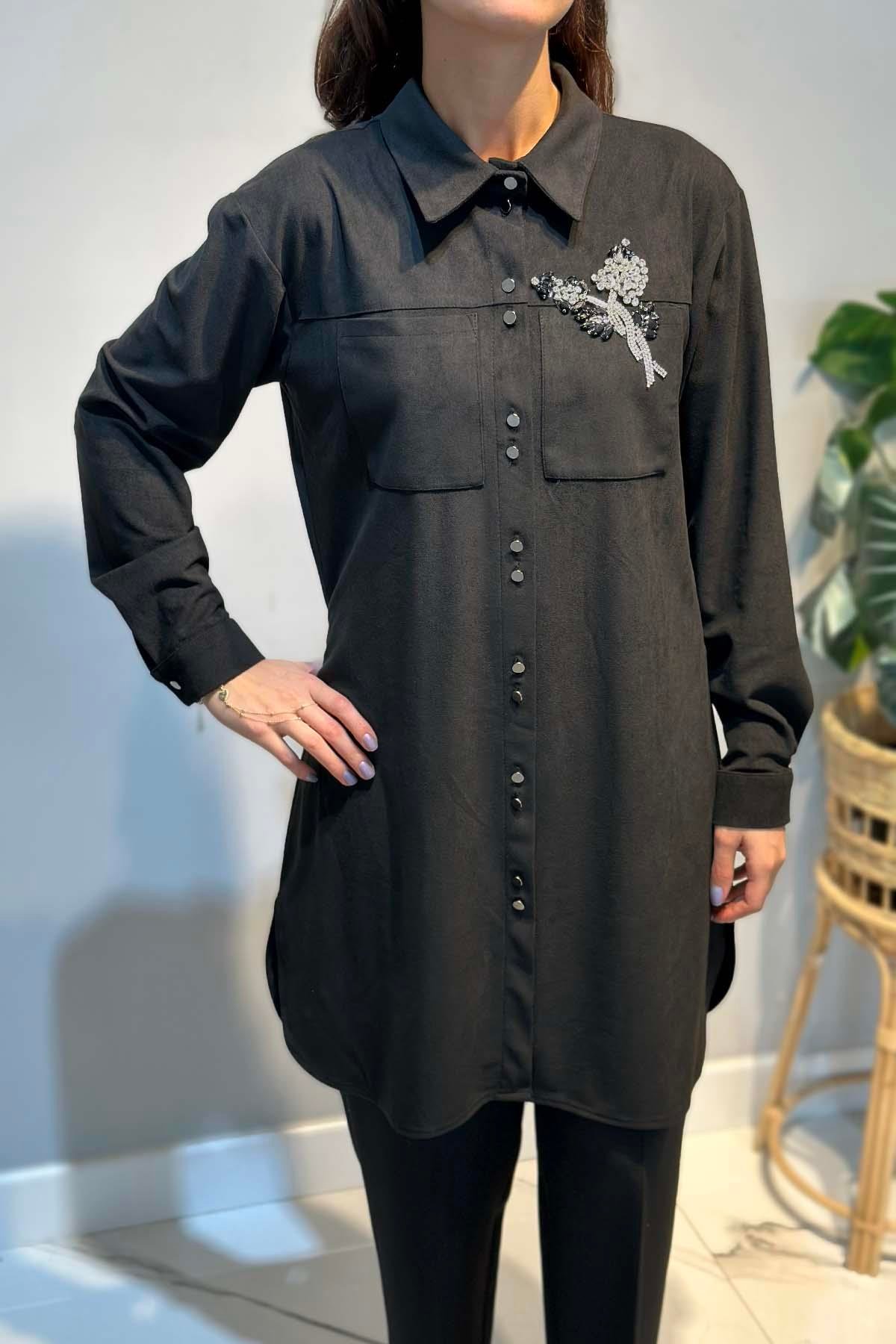 Kadın Süet Tunik 3300 Siyah