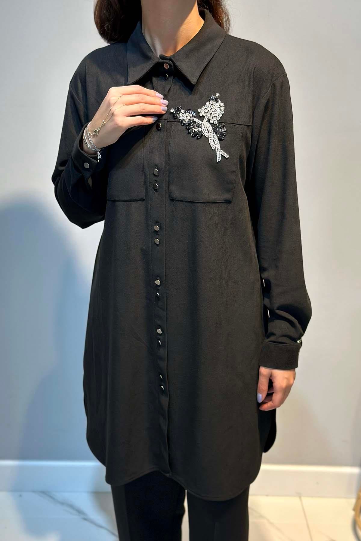 Kadın Süet Tunik 3300 Siyah