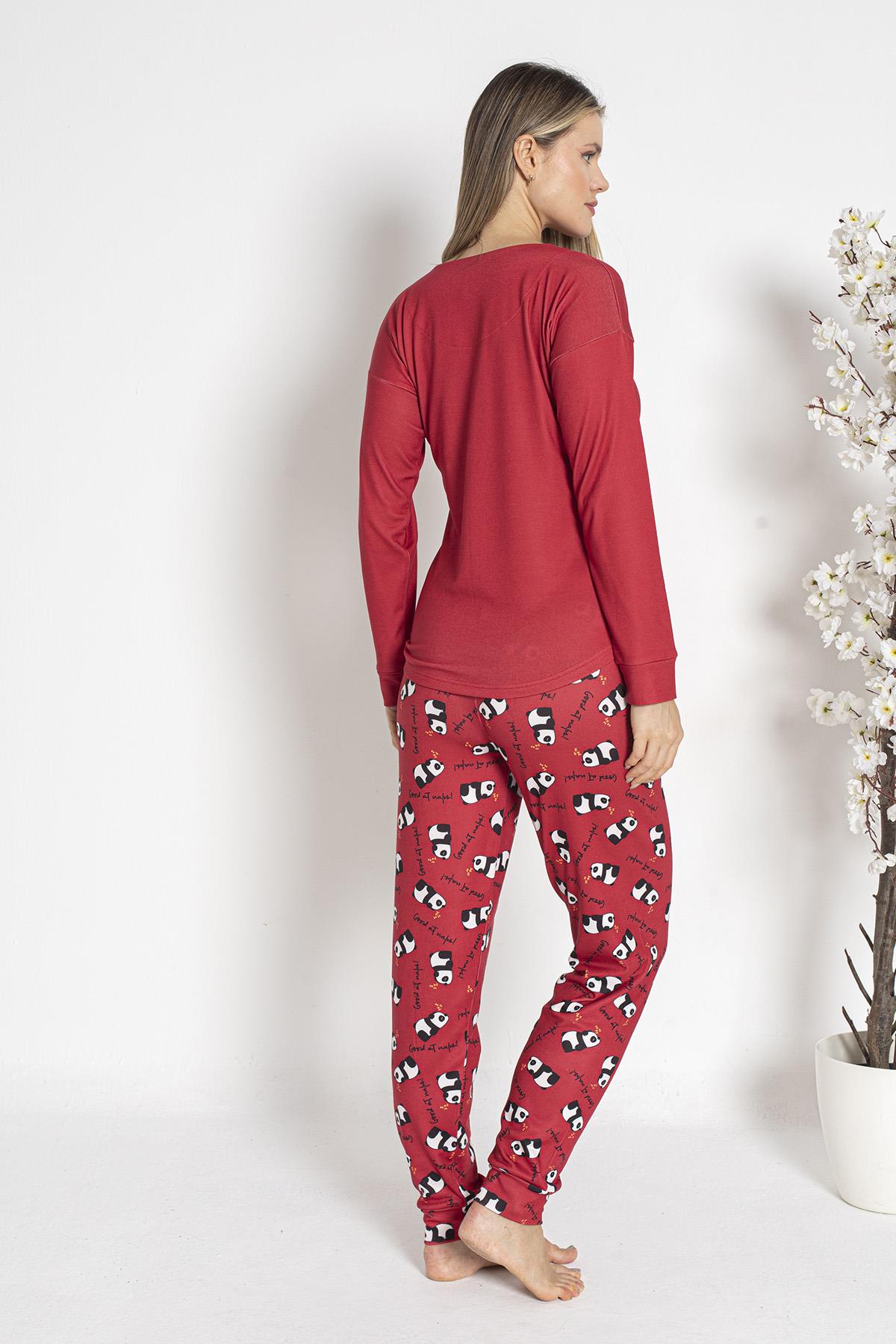 Kadın Termal Pijama Takımı 24486 Kırmızı