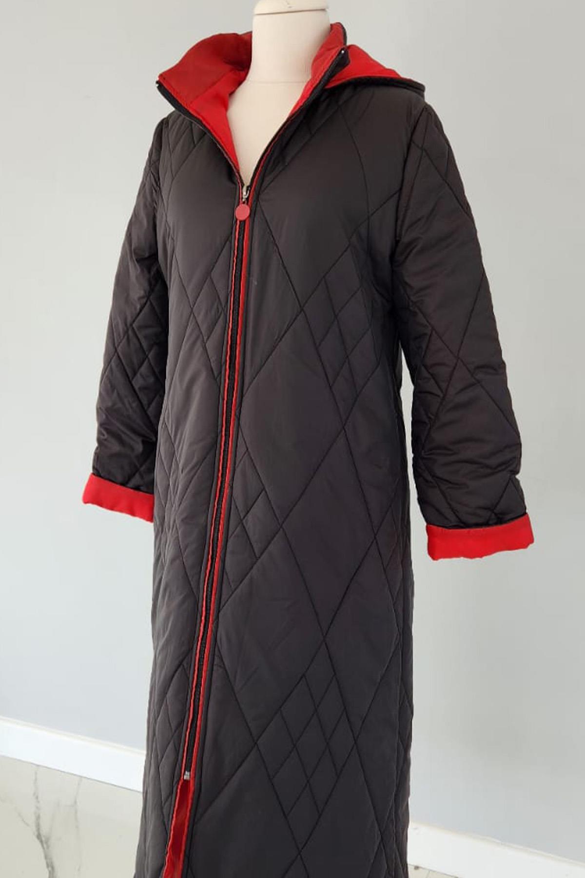 Kapüşon Detaylı Mont 17760 Endiva Kaban Siyah