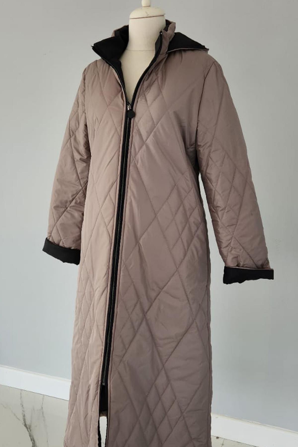 Kapüşon Detaylı Mont 17760 Endiva Kaban Gri