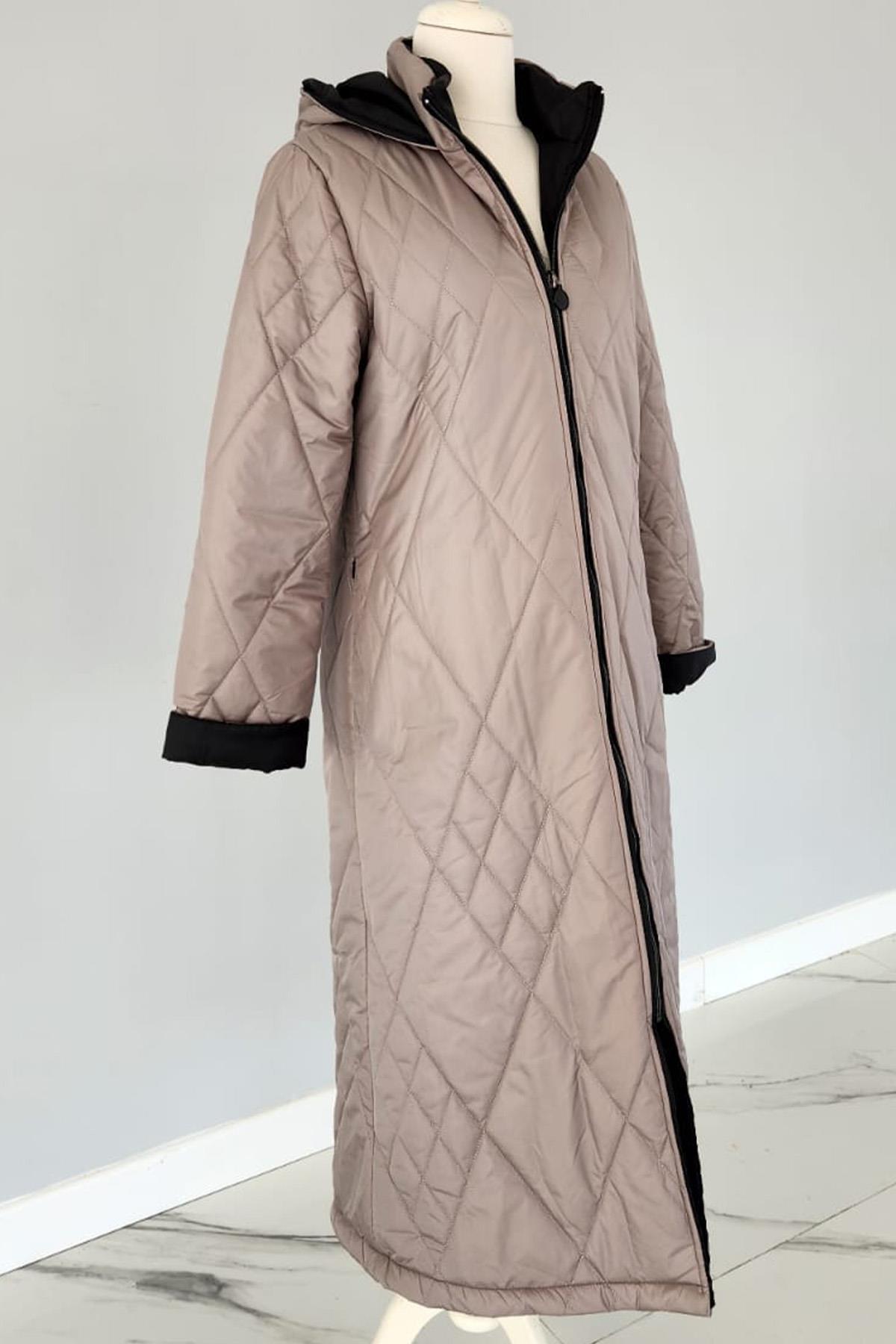 Kapüşon Detaylı Mont 17760 Endiva Kaban Gri