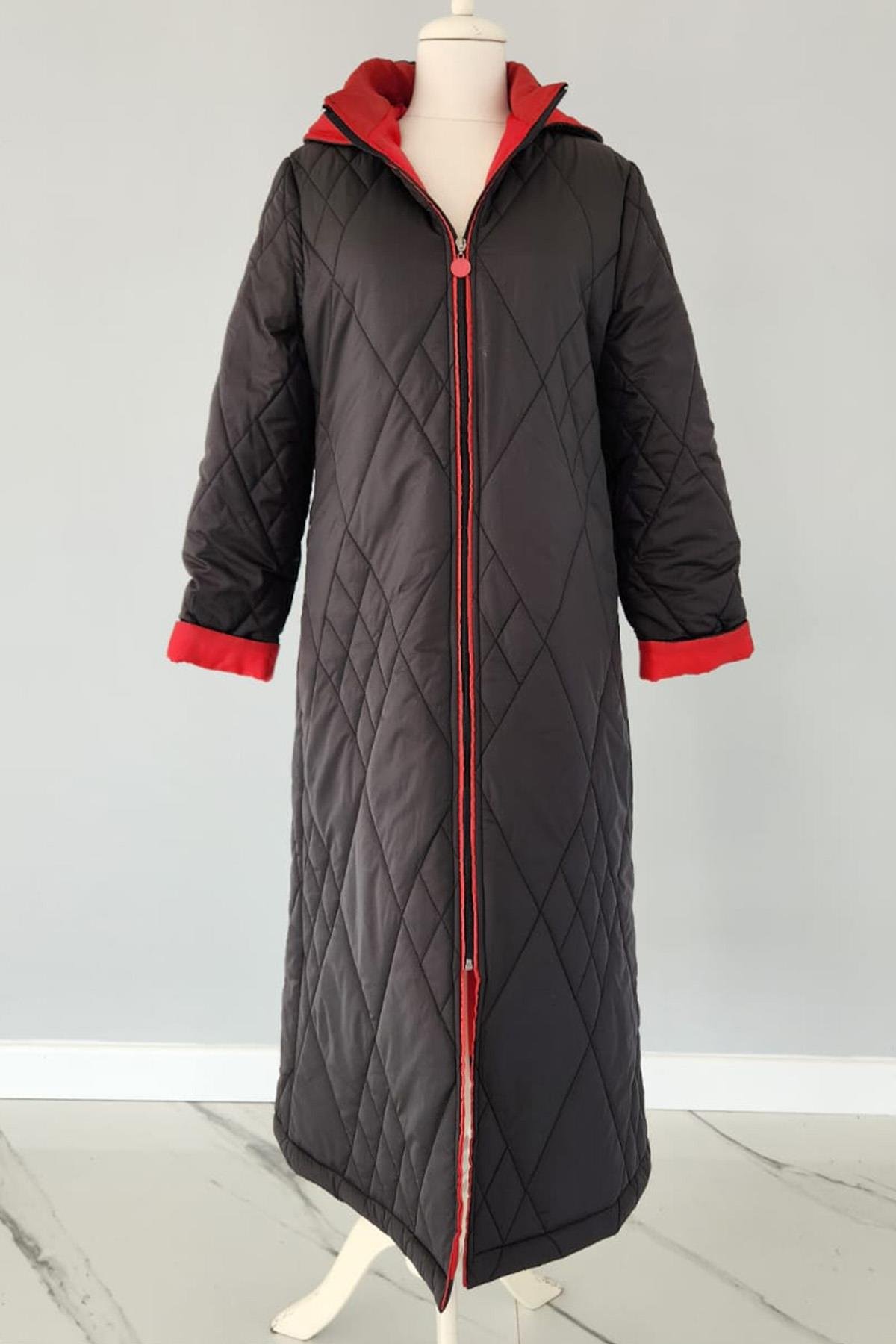 Kapüşon Detaylı Mont 17760 Endiva Kaban Siyah