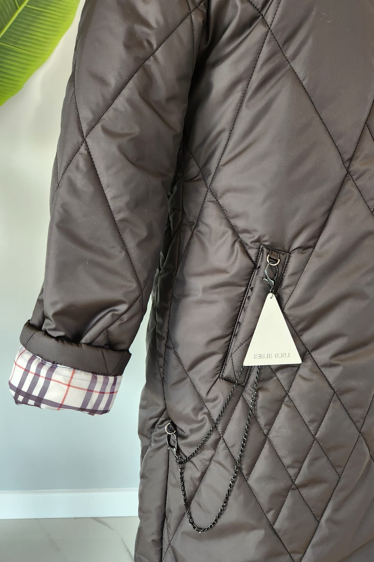 Kapüşonlu Ekose Desen Astarlı Mont Kaban 17734 Siyah