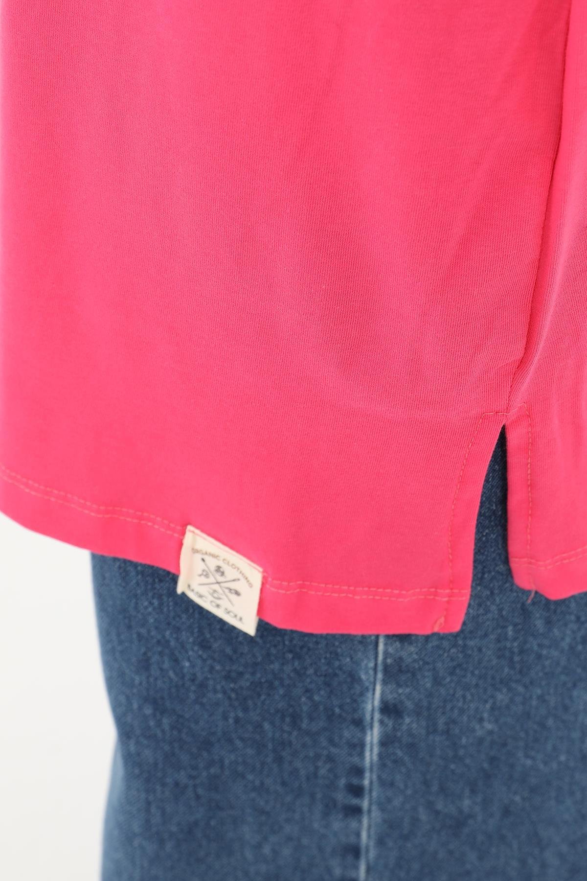Kısa Kol Basic T-Shirt Tunik İçlik 30727 Fuşya