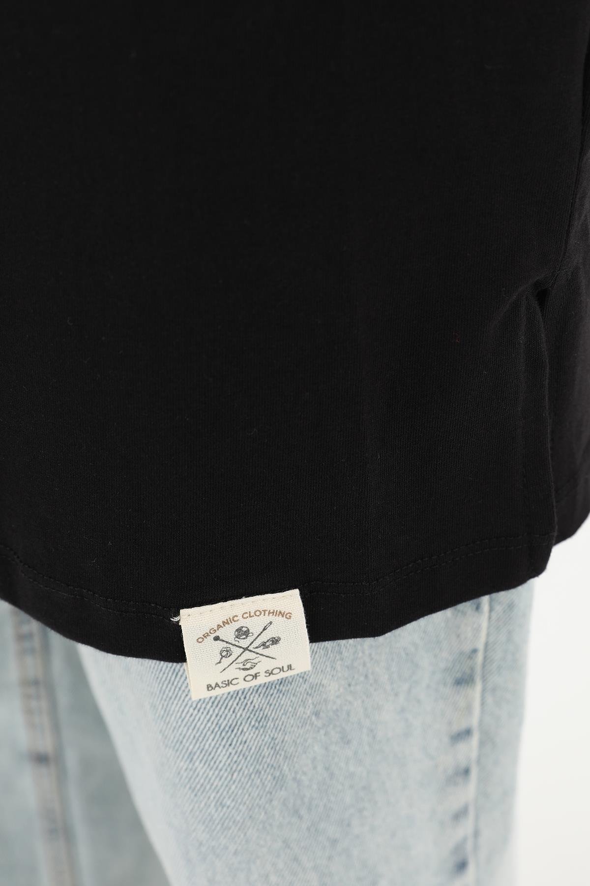 Kısa Kol Basic T-Shirt Tunik İçlik 30727 Siyah