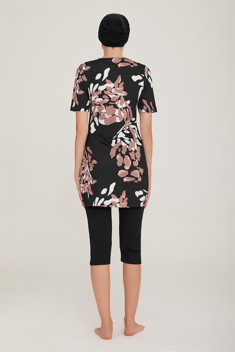 Kısa Kol Taytlı Yarı Kapalı Mayo Afşin 1 8080 Siyah Remsa Mayo