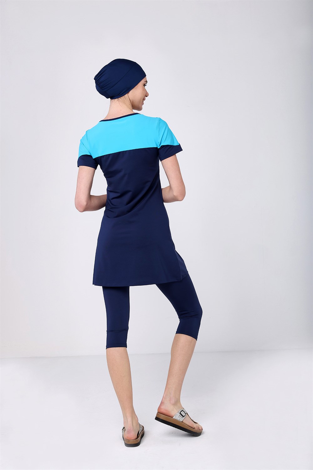 Kısa Kollu Taytlı Mayo Yarı Kapalı Mayo 2435 Koyu Lacivert Remsa Mayo